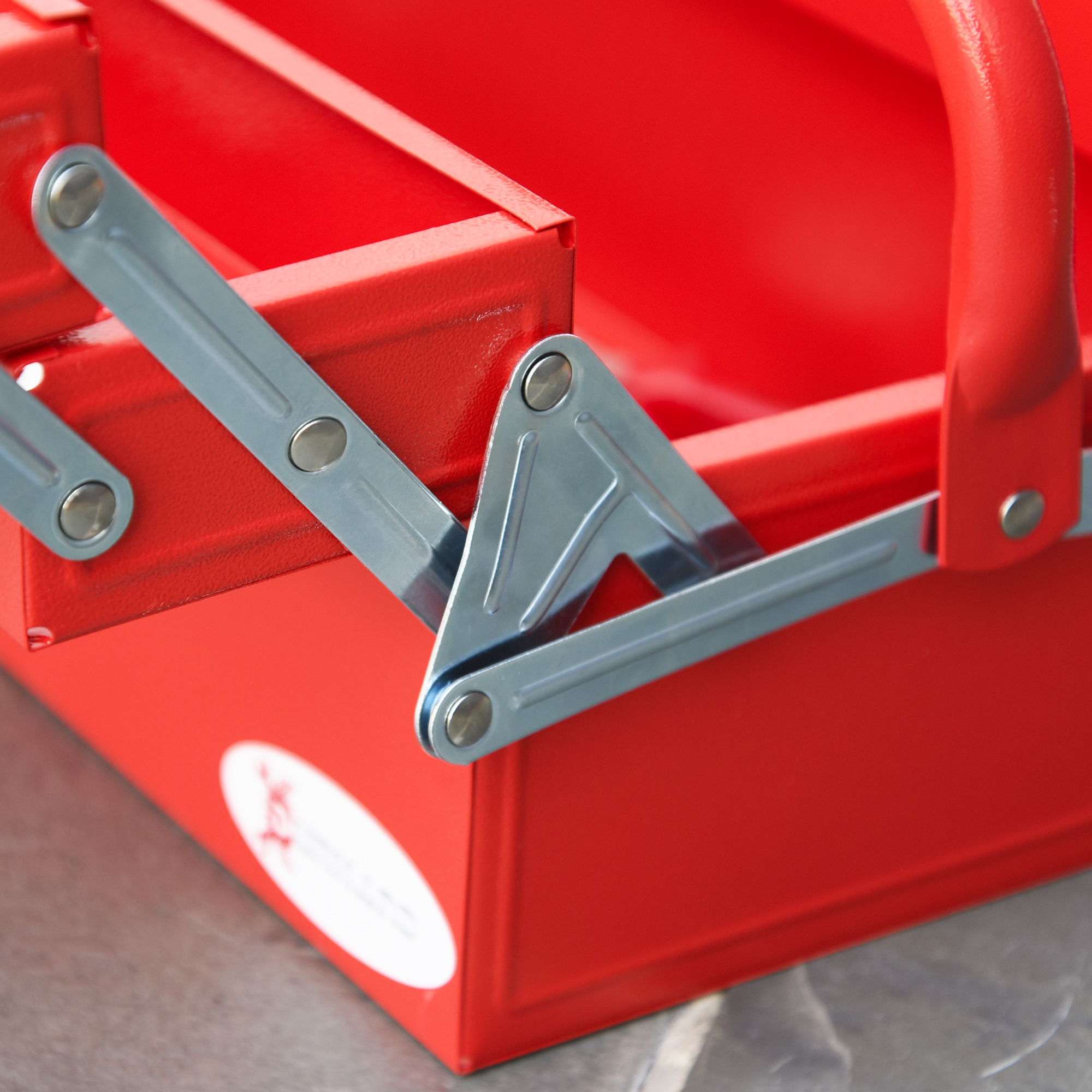 DURHAND Gereedschapskist gereedschapskoffer gereedschapsbox 5 uitklapbare bakken staal (SPCC) rood 57 x 21 x 41 cm