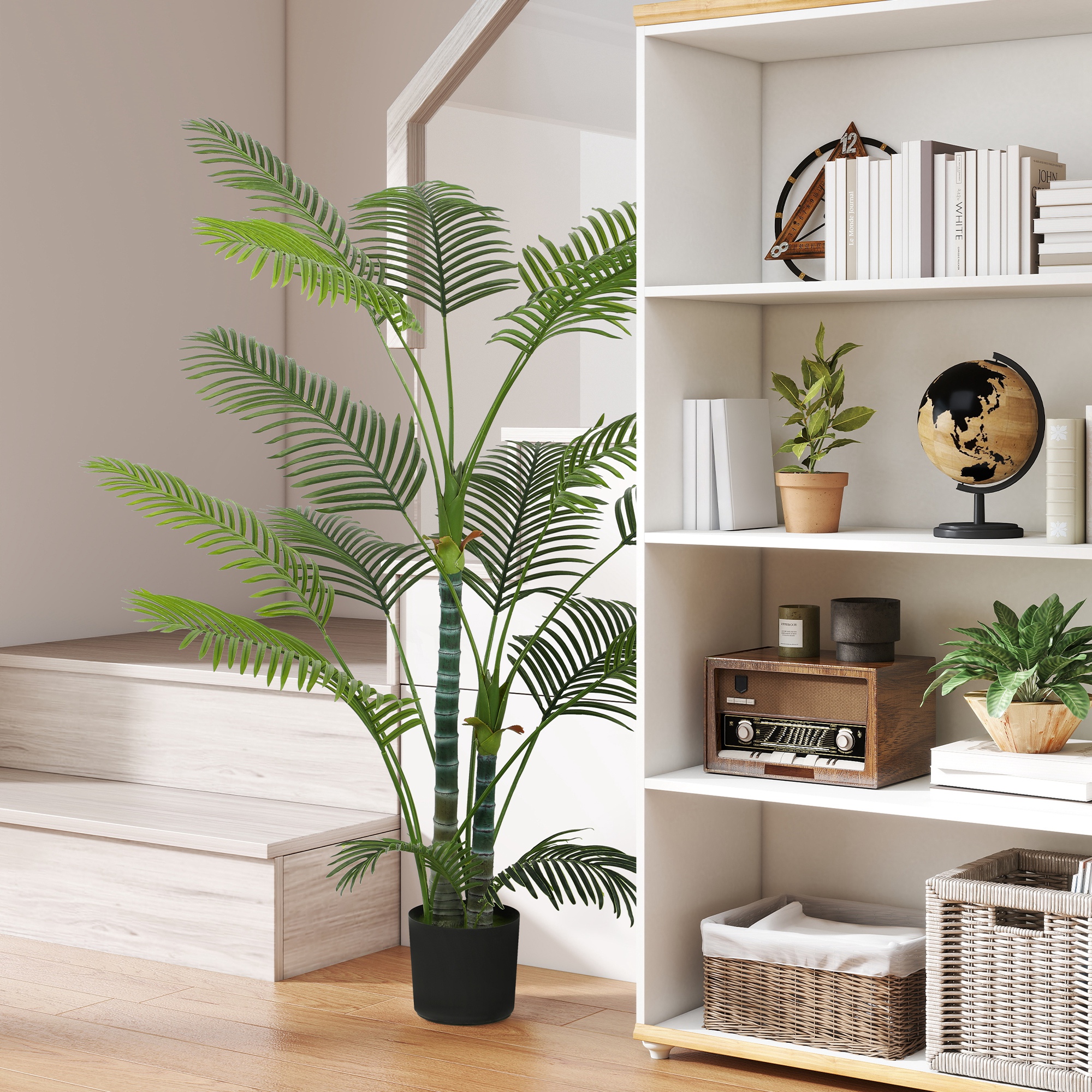 HOMCOM Dekorative Künstliche Pflanze 170 cm Künstlicher Palmenbaum mit Topf günstig online kaufen