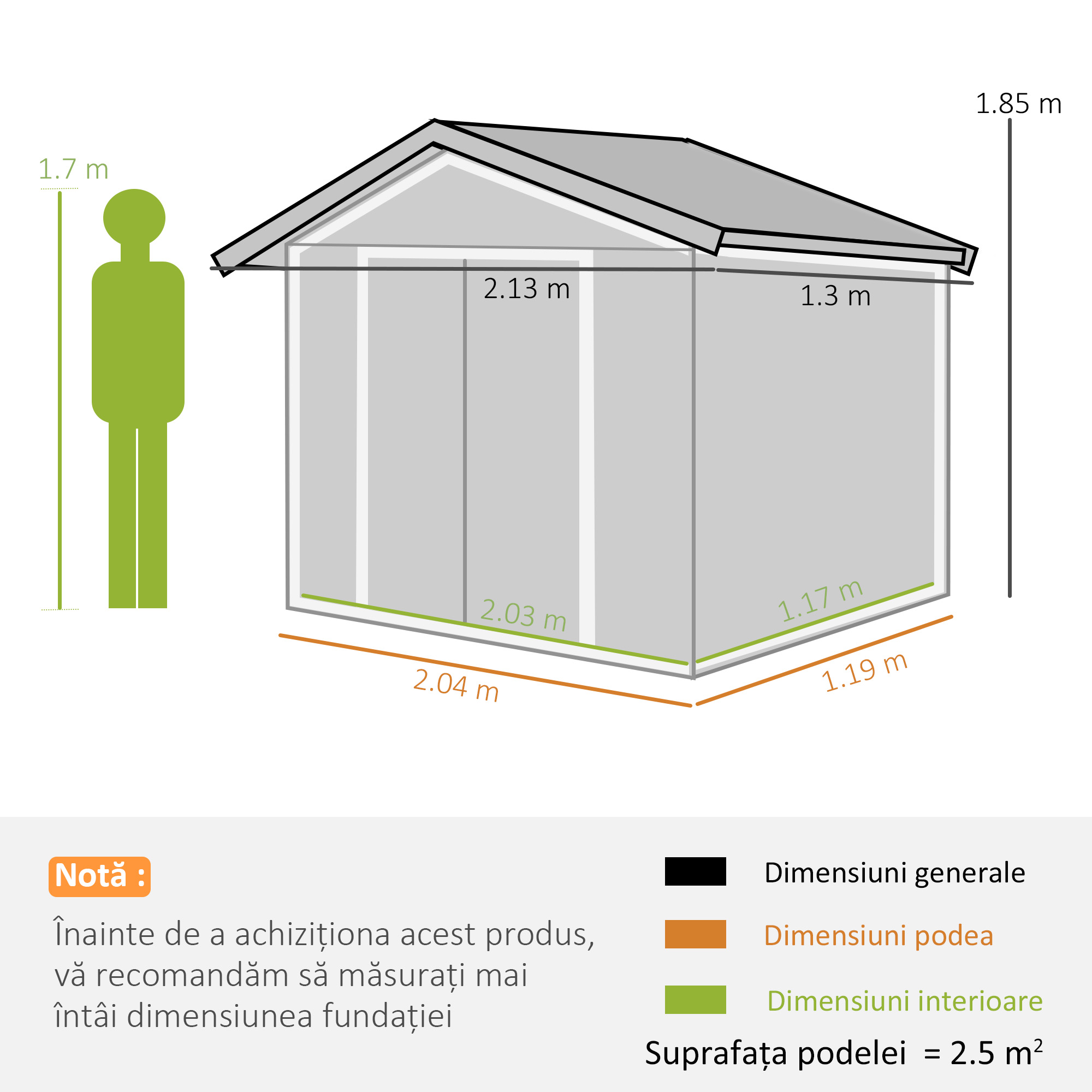  Magazie Gradina din Otel, culoare verde, dimensiuni 213×127×18 cm [2]