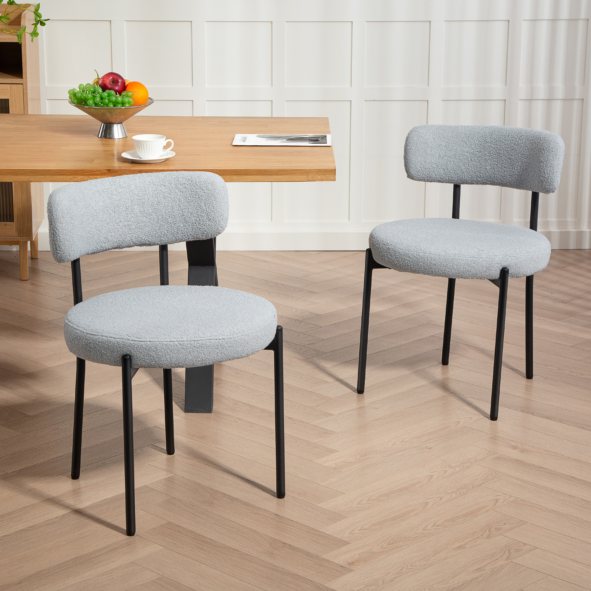 HOMCOM Set von 2 Esszimmerstühlen Küchenstuhl moderner Stoff-Stuhl mit Frot günstig online kaufen
