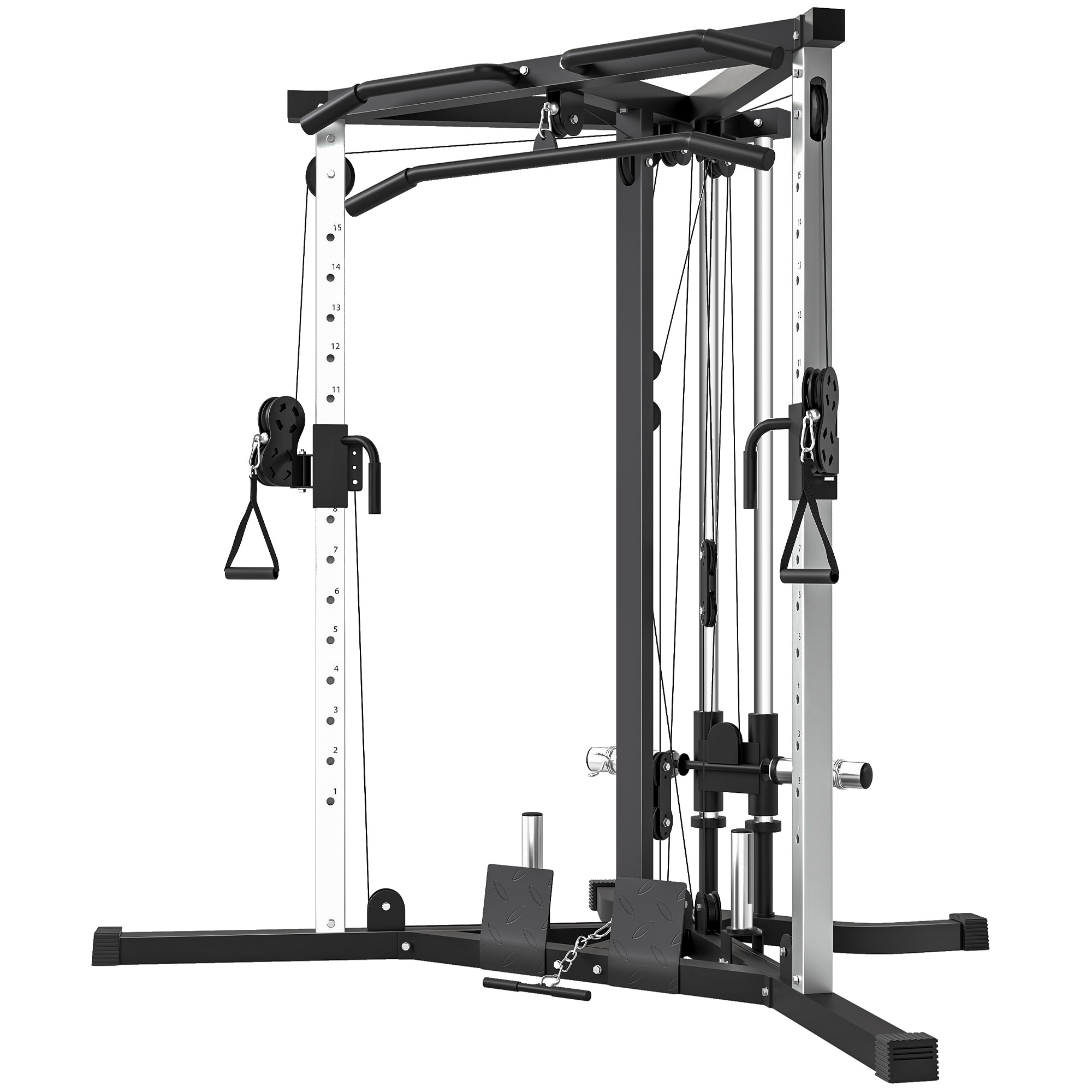 SPORTNOW Station de musculation multifonction avec barre de traction, station d'entraînement réglable à 15 positions, noir