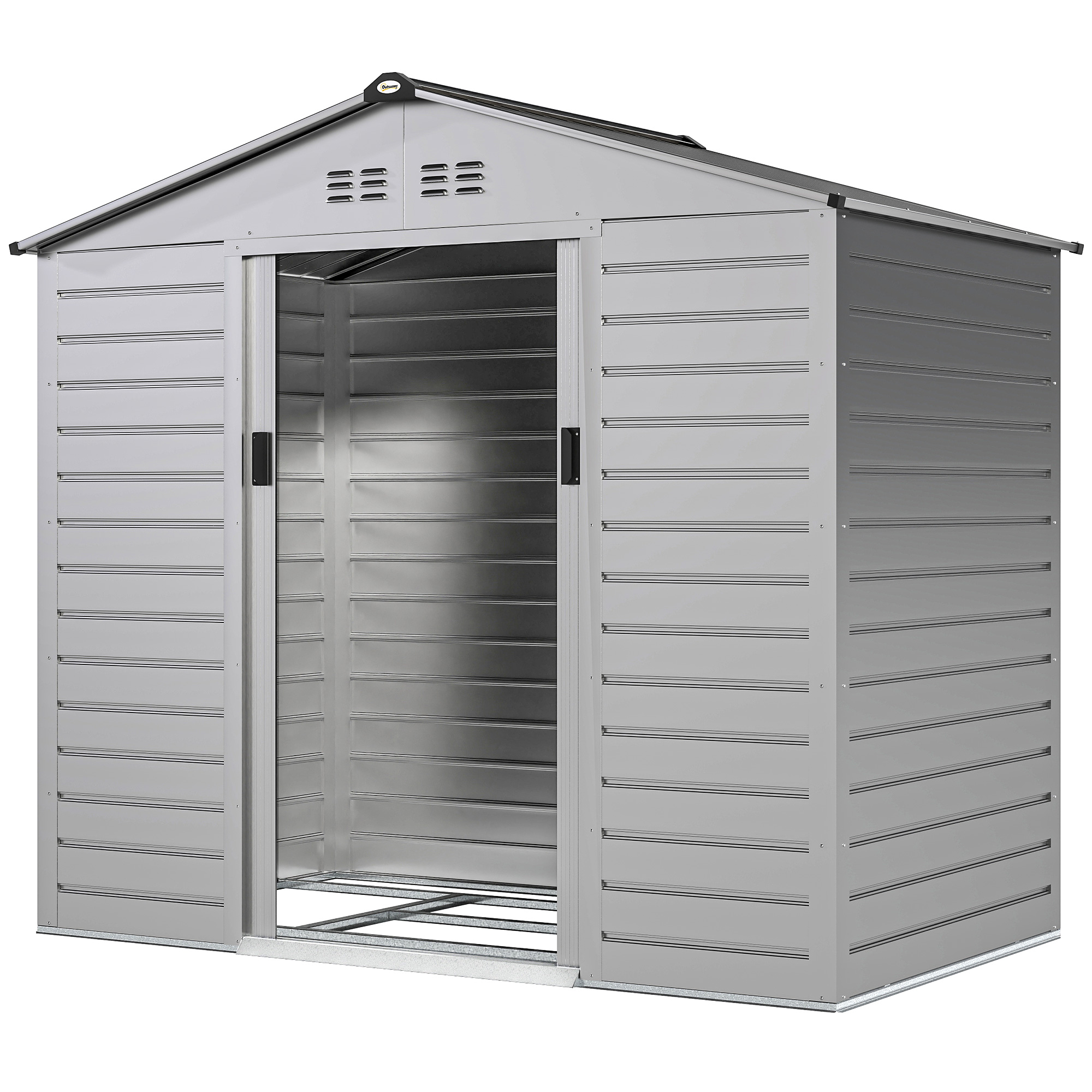 Outsunny Verzinkter Stahl Gerätehaus 2,43㎡ 213x131x192cm Geräteschuppen mi günstig online kaufen