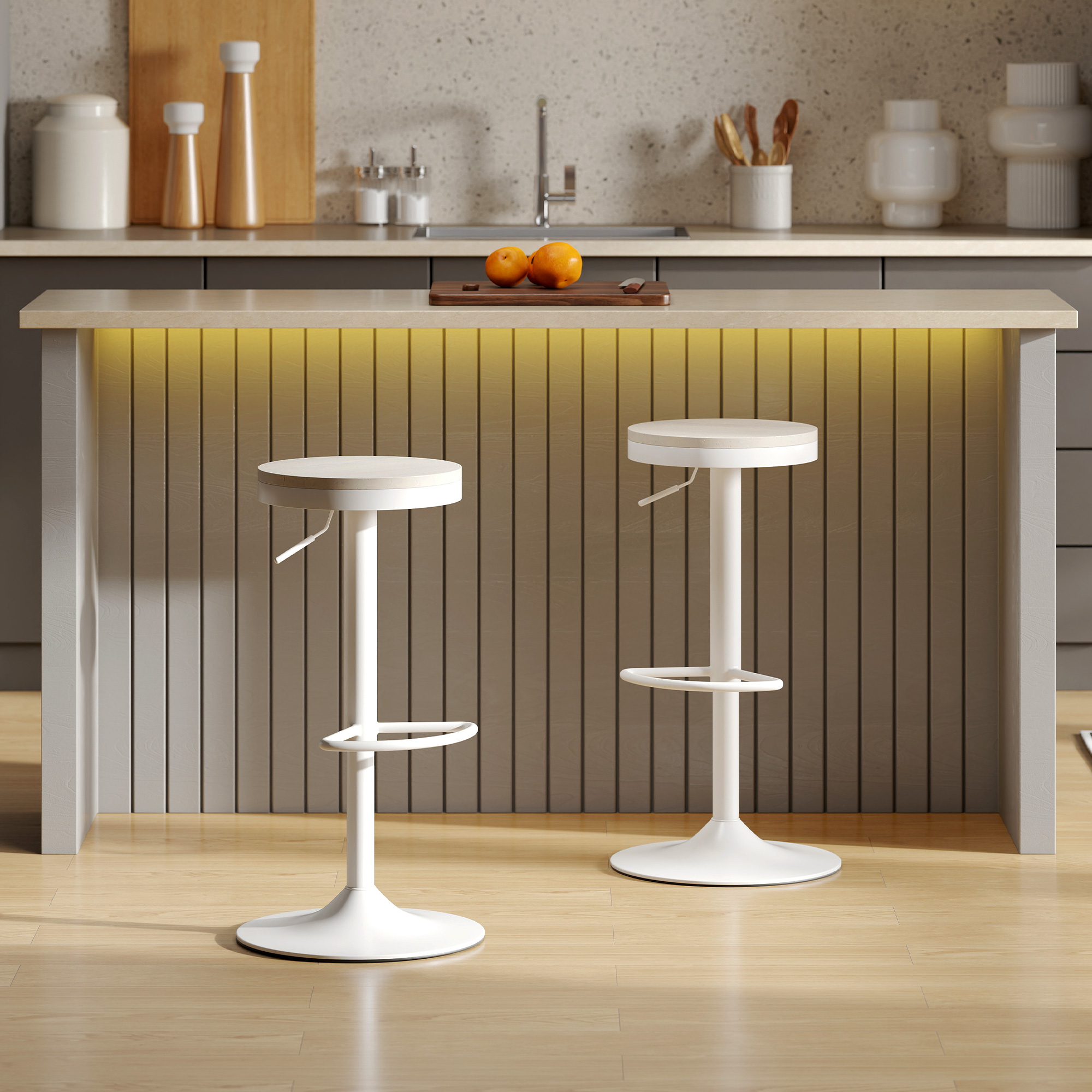 HOMCOM Set mit 2 Barhockern, drehbare Barstühle, moderne Barhocker mit Pini günstig online kaufen