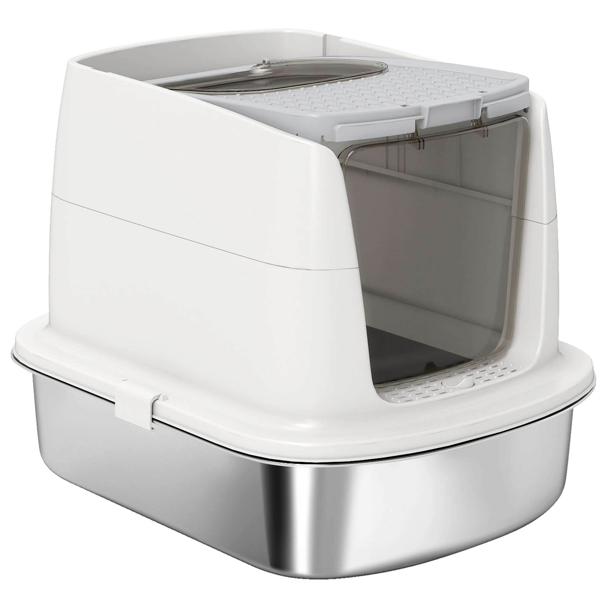 PawHut Katzenklo, Katzentoilette mit Deckel, Streuschaufel, Wanne aus Edels günstig online kaufen