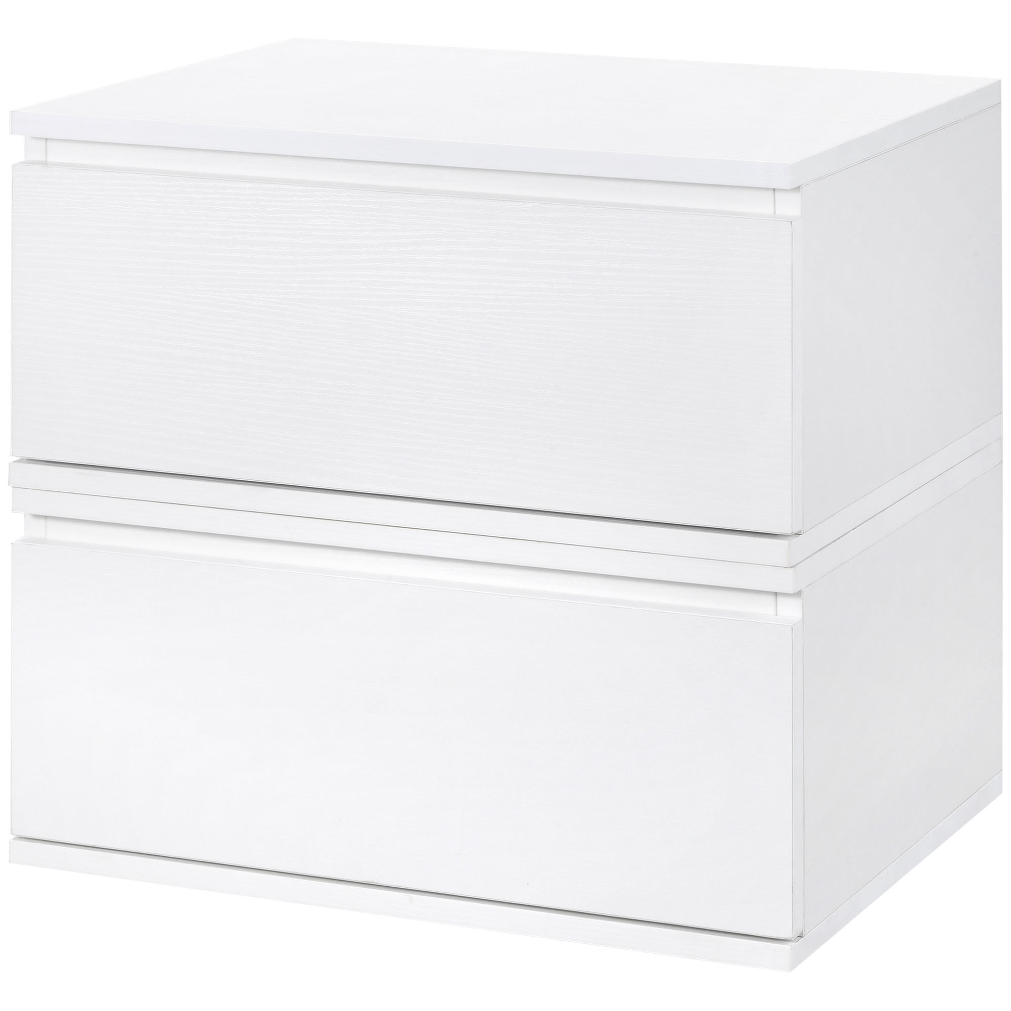 HOMCOM Set 2 Pièces de Table de Chevet avec Tiroir et Design Suspendu en Panneaux de Fibres de Bois et MDF, 49x38x23 cm, Blanc