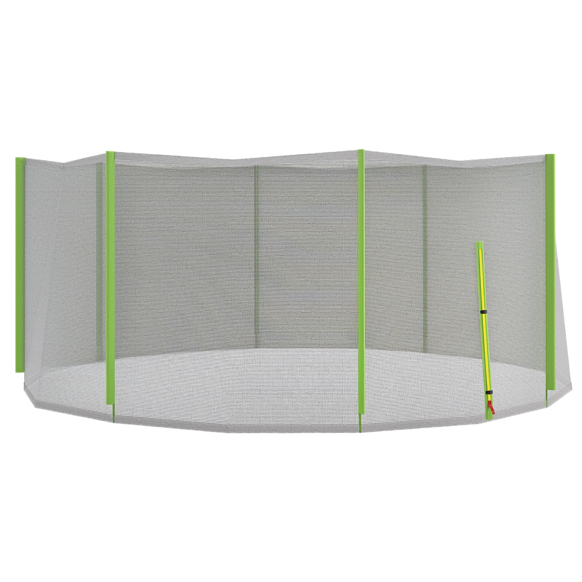 SPORTNOW Rete di Protezione per Trampolini a 8 Pali con Ingresso con Cerniera, in PE, Ø366x180 cm, Nero e Verde Aosom