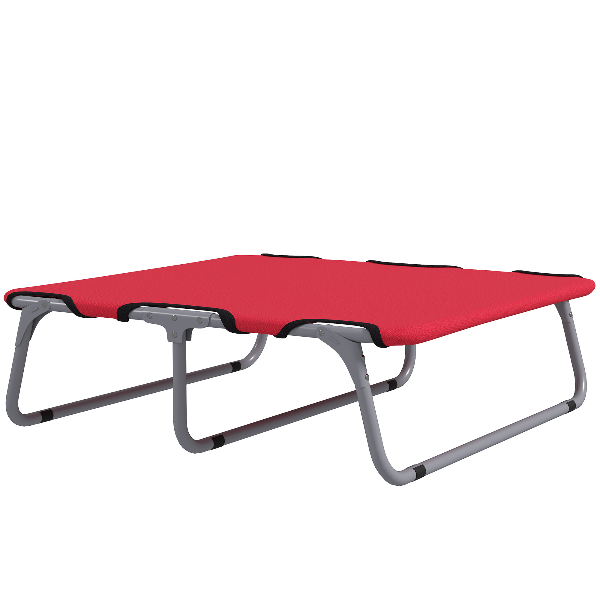 Comparer les prix de PawHut Lit Pliant pour Chiens de Petite Taille pour Intérieur et Extérieur, Métal et Tissu Oxford, 71x58x20 cm, Rouge