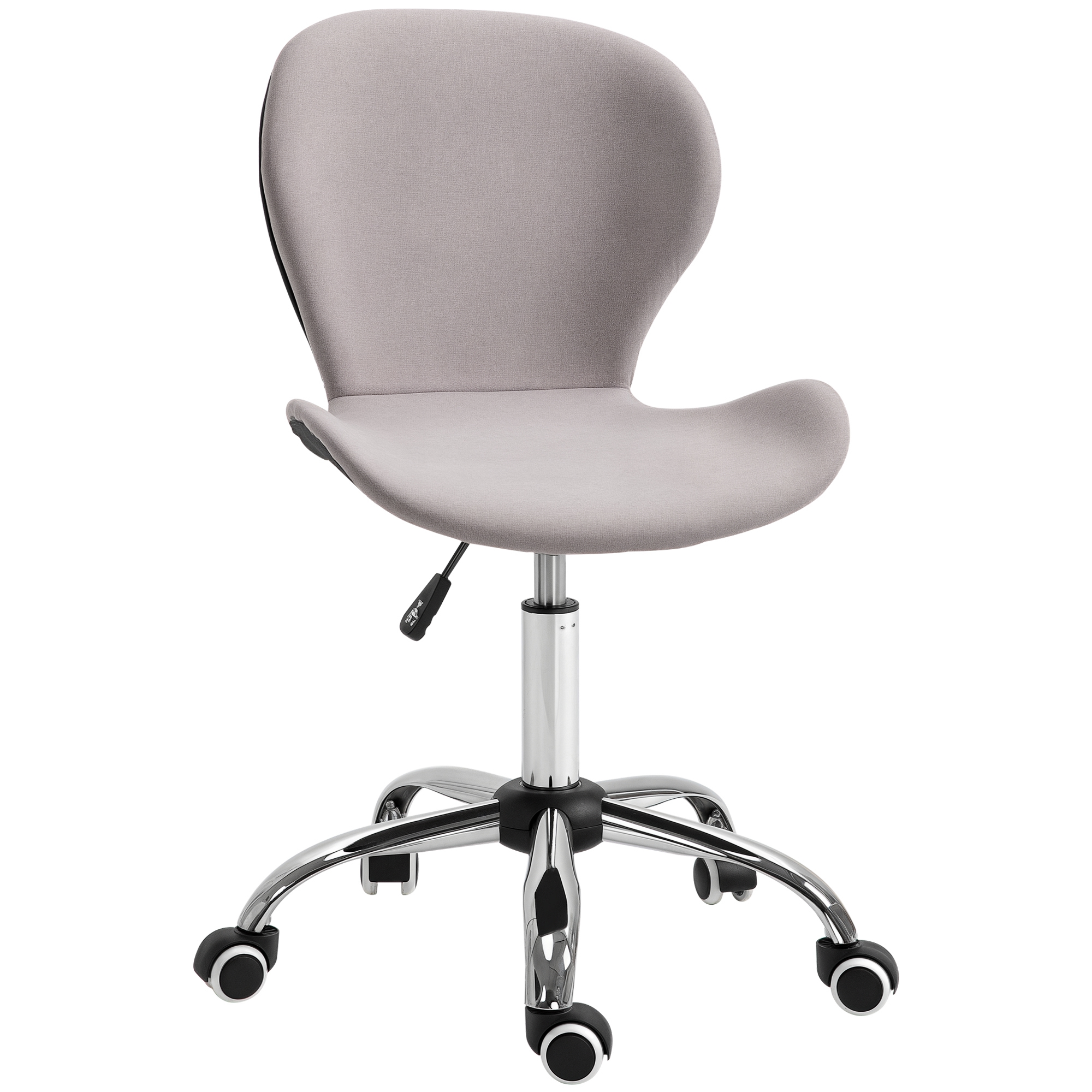 HOMCOM Fauteuil Chaise de bureau design contemporain hauteur réglable pivotant 360° piètement chromé velours gris   Aosom France