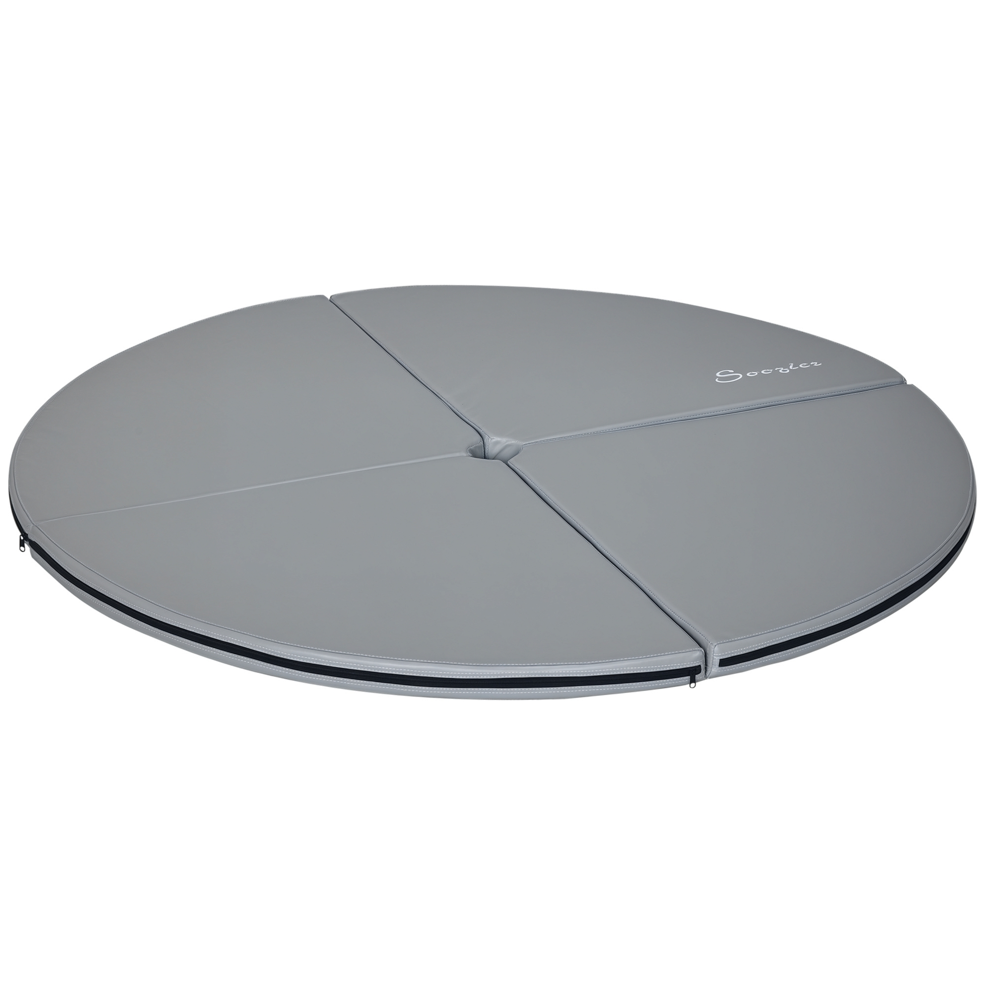 HOMCOM Tapis de pole dance pliable - pole dance mat - tapis de protection Ø 150 cm épaisseur 5 cm - revêtement PVC gris