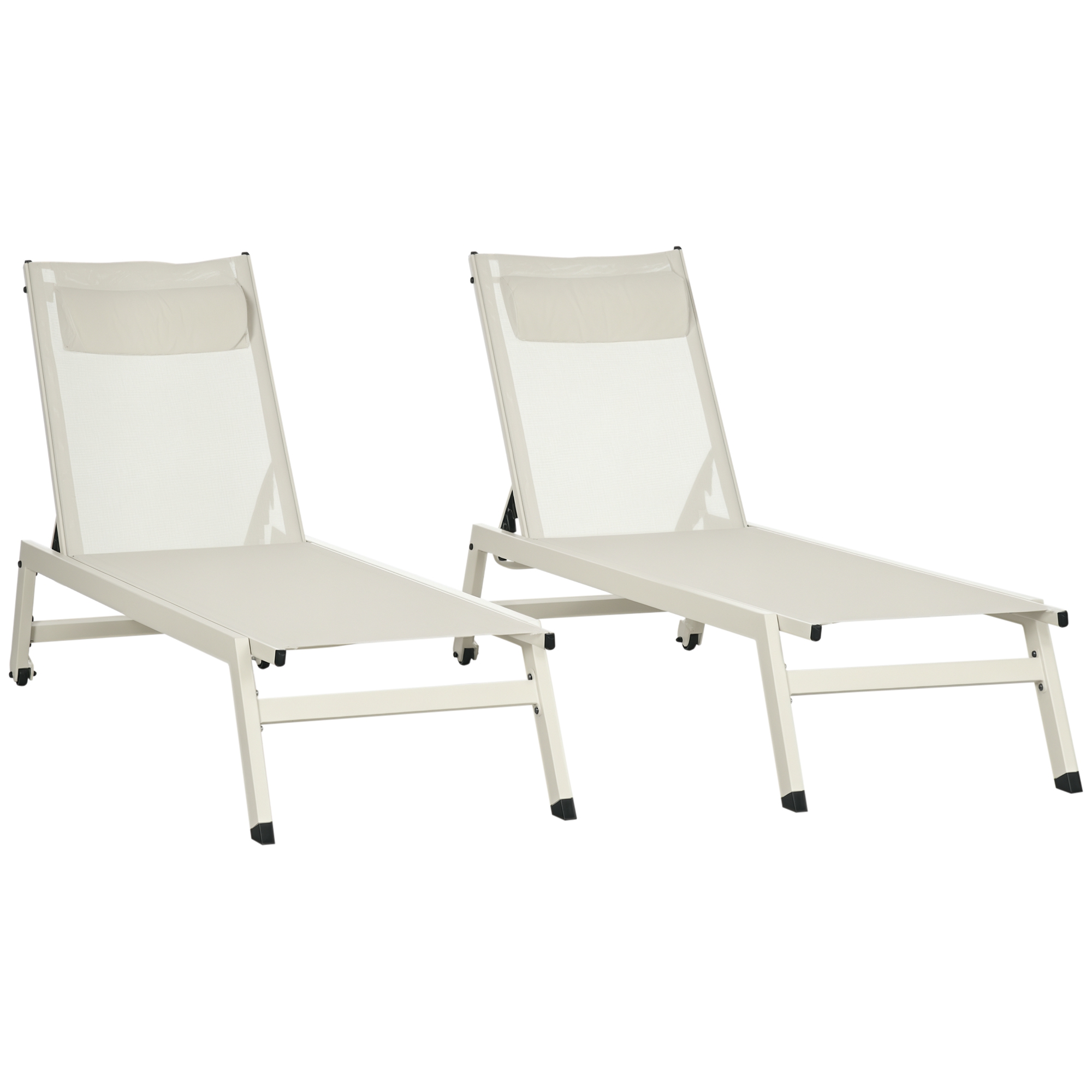 Outsunny Chaise Longue Lettino Prendisole in Alluminio e Poliestere...