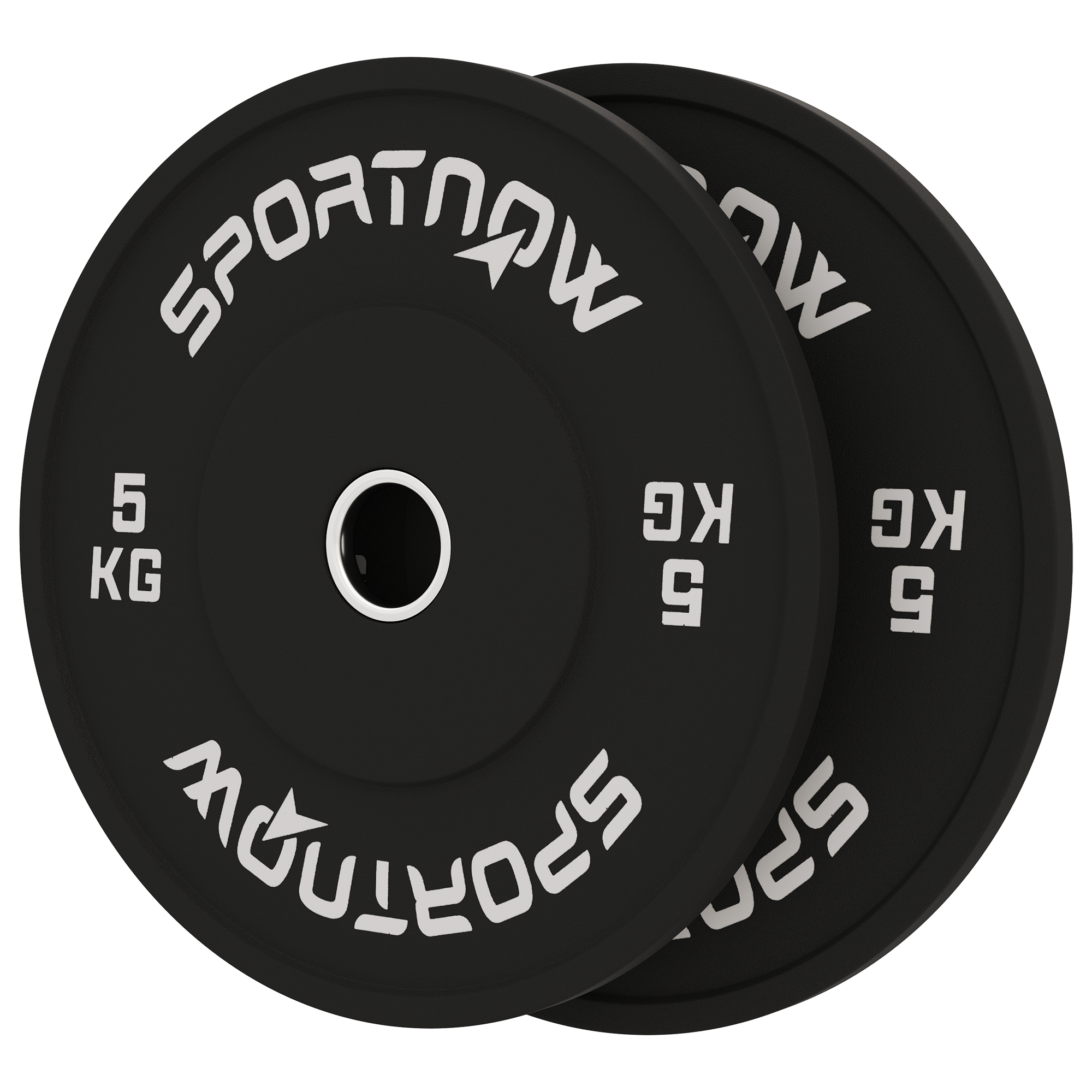 SPORTNOW Set 2 Disques de Poids de 5 kg en Caoutchouc avec Trou de 2