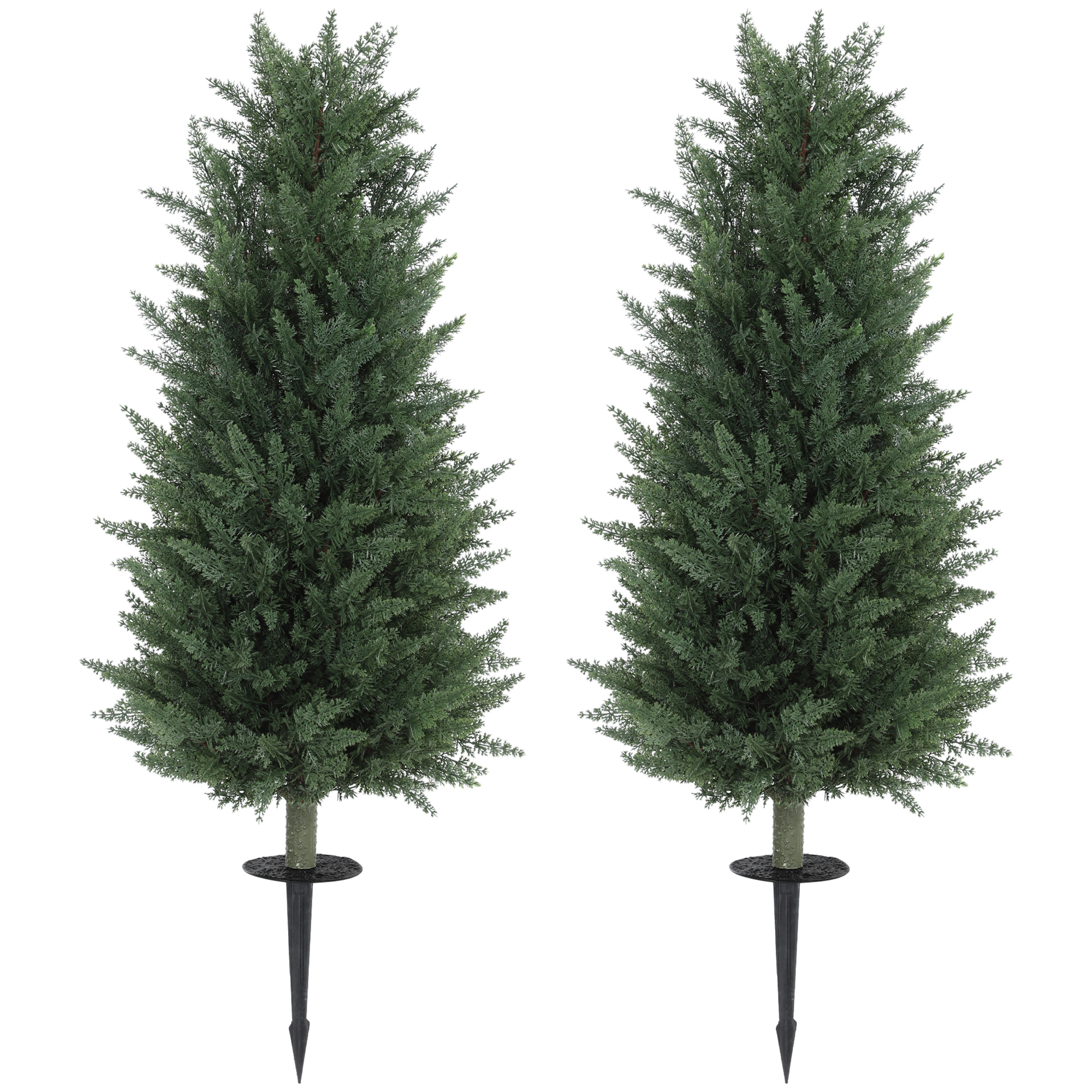 HOMCOM Ensemble de 2 plantes artificielles, cyprès artificiels avec 831 feuilles chacun, polyvalent, Vert