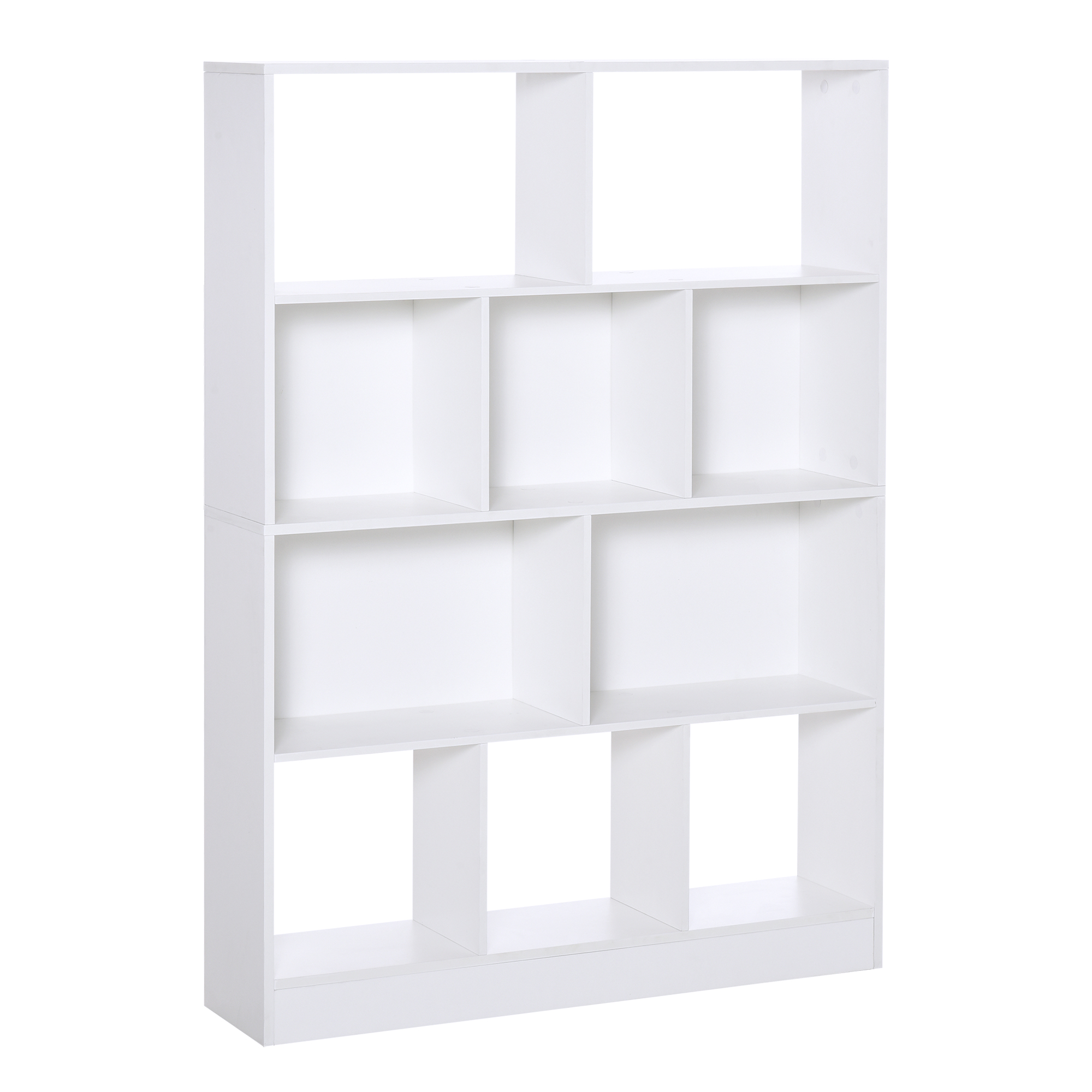HOMCOM Estantería Librería de 4 Niveles con 10 Compartimentos para Libros Plantas Almacenaje Multiusos 100x23,8x140 cm Blanco   Aosom España