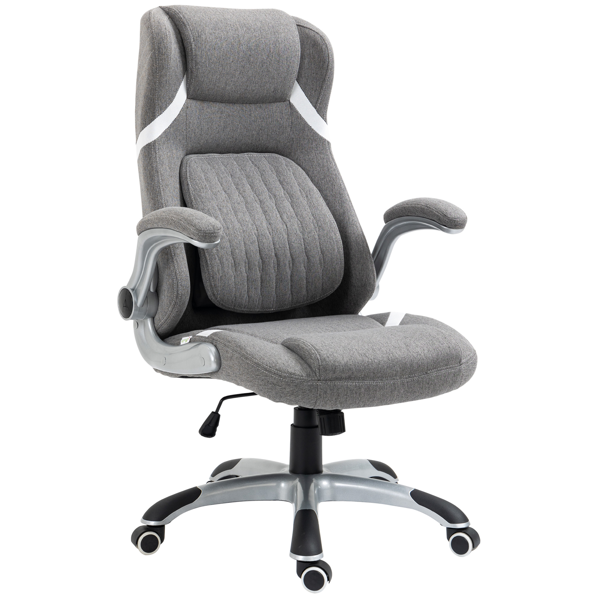 Vinsetto Chaise de Bureau Inclinable en Tissu Respirant et Acier avec Hauteur Réglable, 68x76x109-117 cm