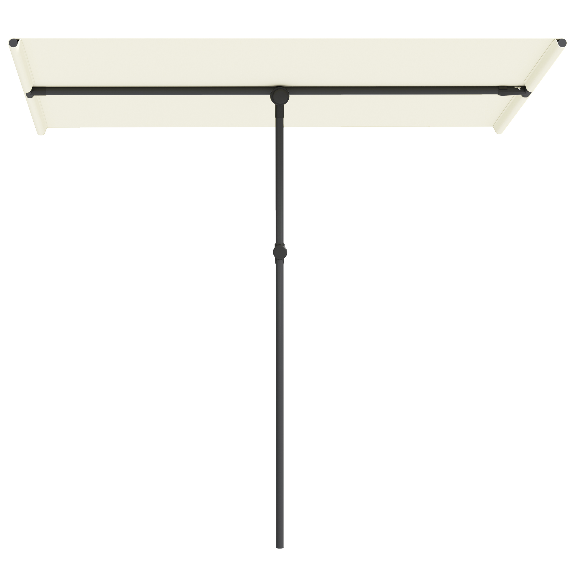Outsunny Parasol 180 degrés pivotant, Hauteur réglable, Parasol de jardin avec mât en aluminium 150x205cm Beige