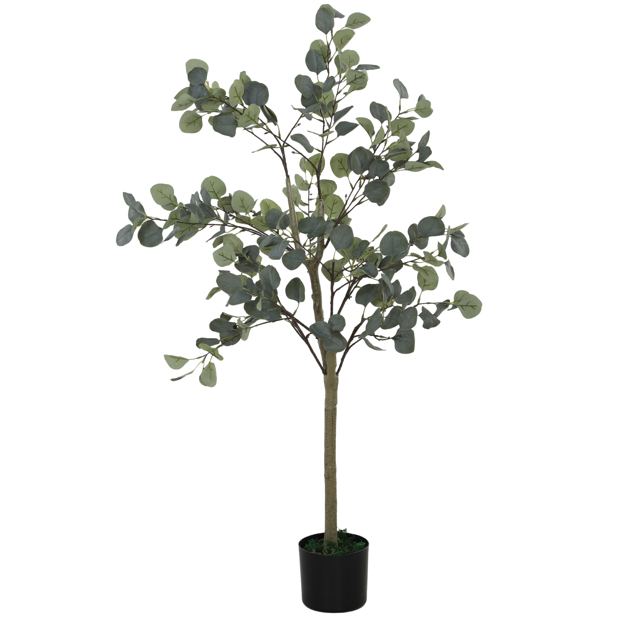 HOMCOM Plante artificielle, arbre artificiel, réaliste, pot en ciment, sans entretien, vert