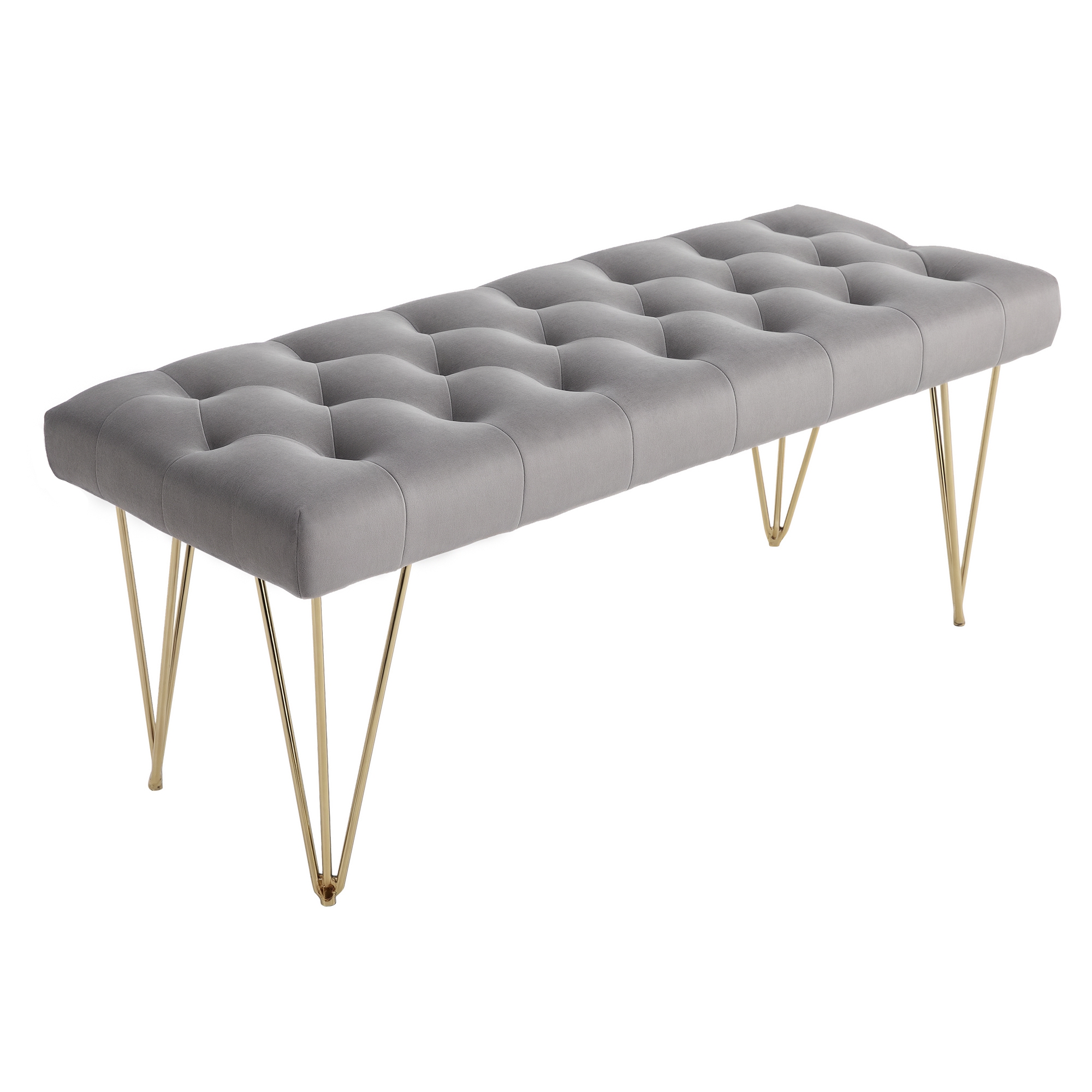 HOMCOM Sitzbank Eingangsbereich Schuhbank mit Samtbezug Velvet Grau 116x44, günstig online kaufen