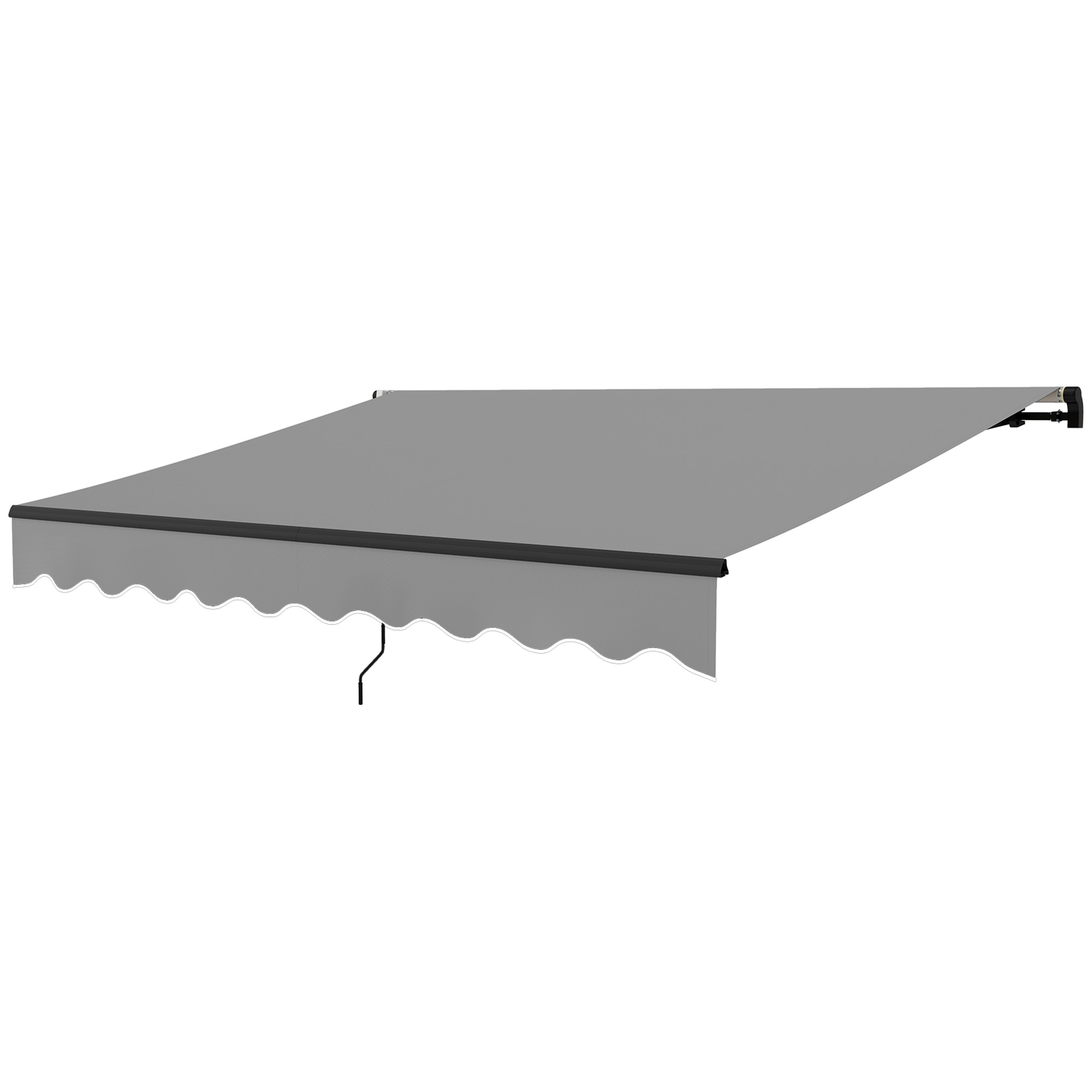 Outsunny Auvent Rétractile en Aluminium pour Fenêtres et Portes avec Protection UV30+ et Inclinaison Ajustable 360x220 cm Gris