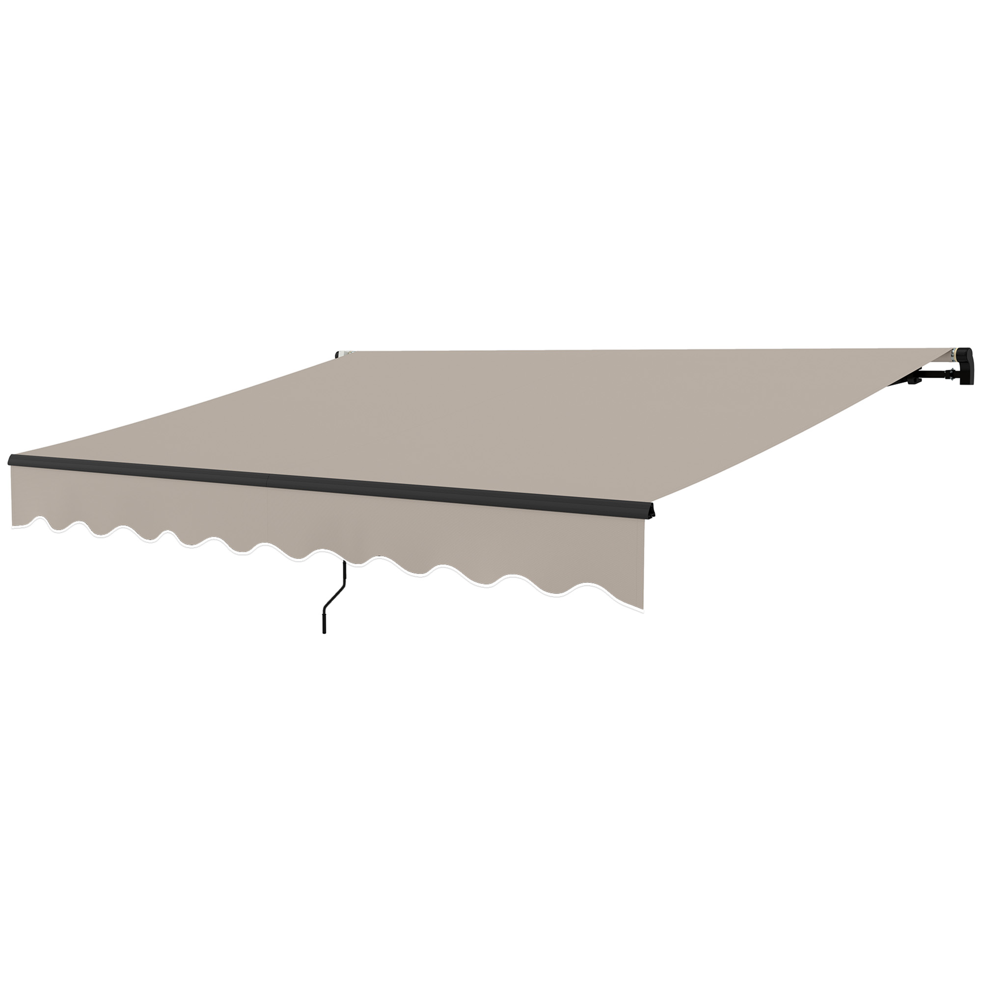 Outsunny Auvent Rétractable en Aluminium pour Fenêtres et Portes avec Protection UV30+ et Inclinaison Ajustable 360x220 cm Crème