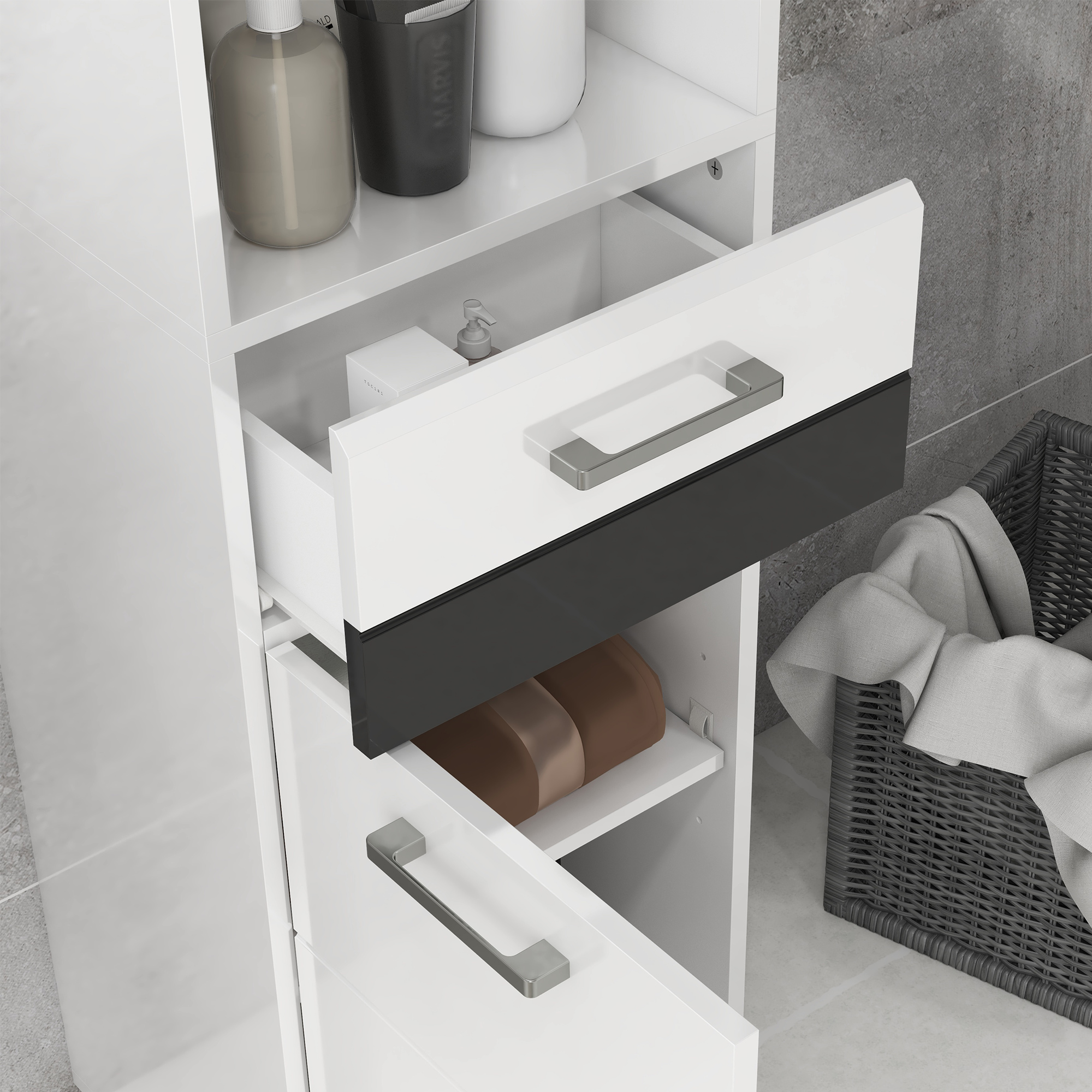 Vicco Ensemble meubles bain Vert/force de lor Chêne 3 pièces, avec