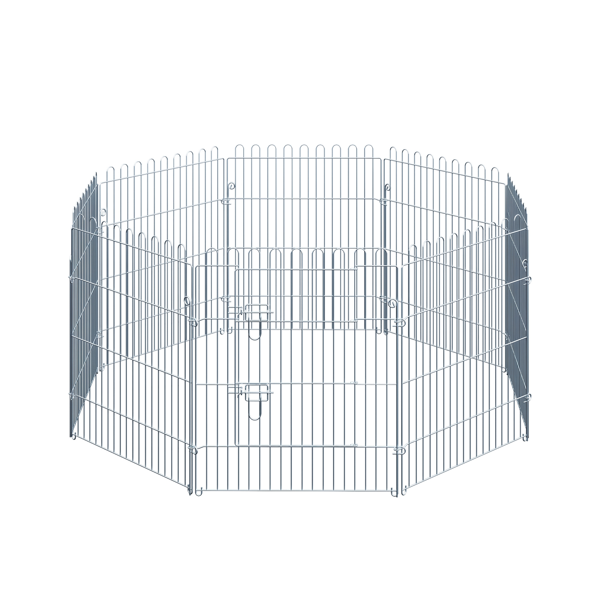 PawHut Parque para Perros Cachorros Rejilla Metálica Plegable Valla Fácil Montaje para Jardín Patio 63x76cm Plata | Aosom España