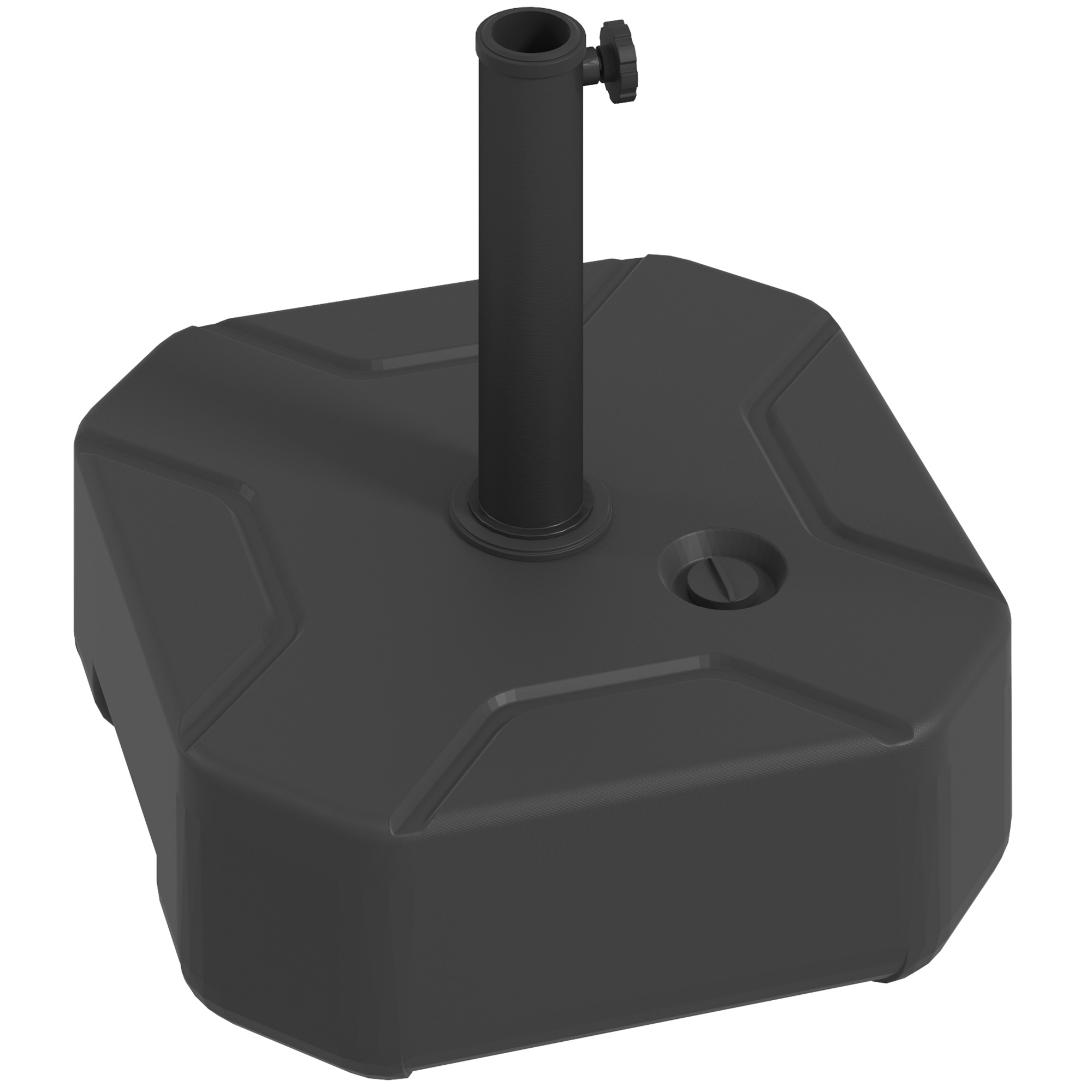 Outsunny Support de parasol remplissable jusqu'à 25 kg, support de parasol carré pour parasol 38/48 mm