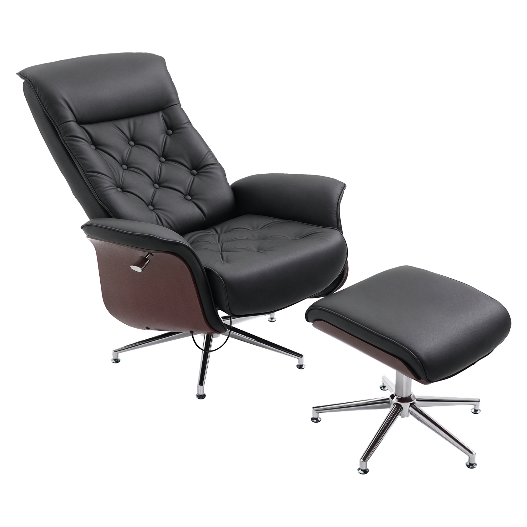 HOMCOM Relaxsessel mit Hocker 360° drehbar 145° neigbar Chesterfield Polste günstig online kaufen