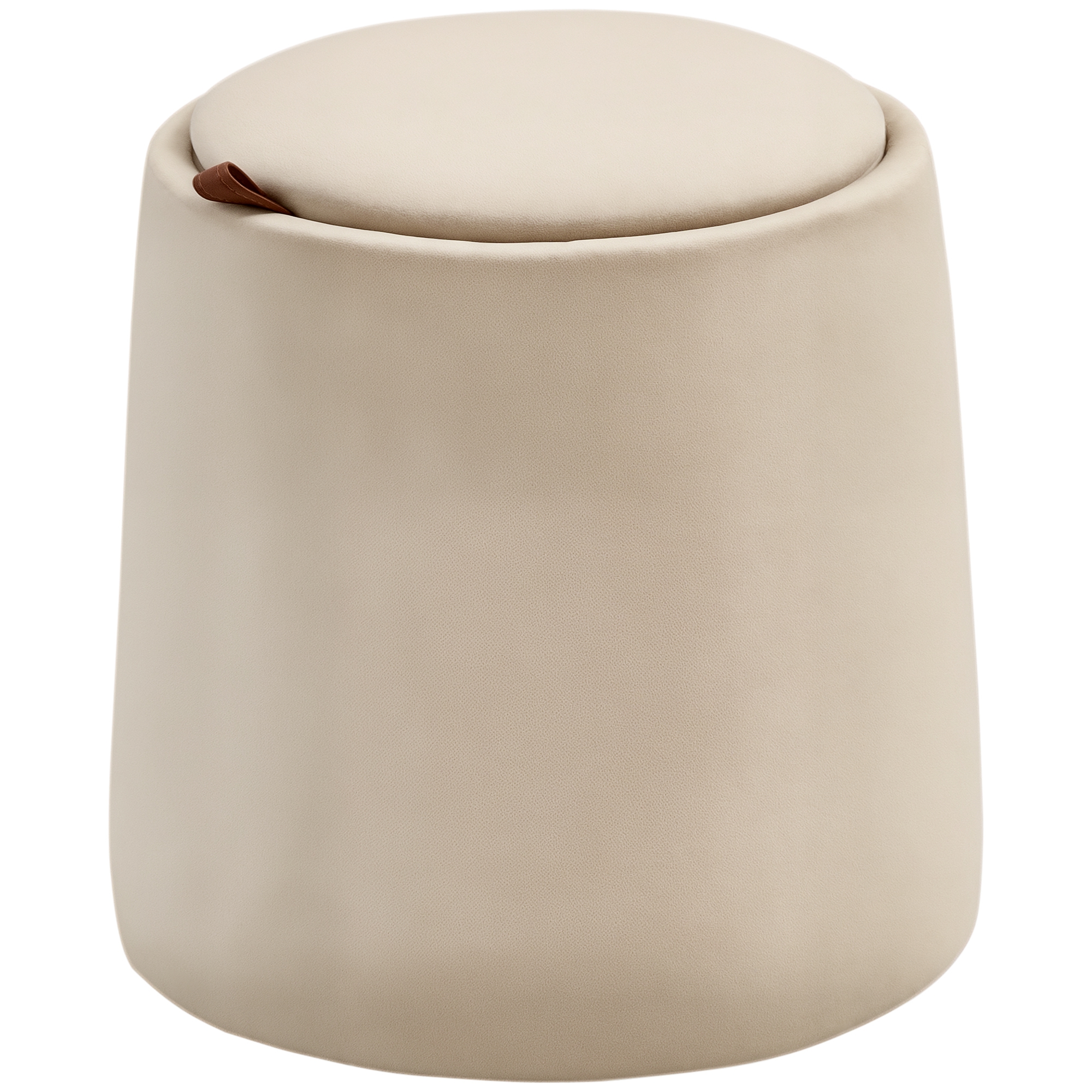 HOMCOM Ottomane runder Sitzhocker mit Stauraum in Beige Samtoptik abnehmbar günstig online kaufen