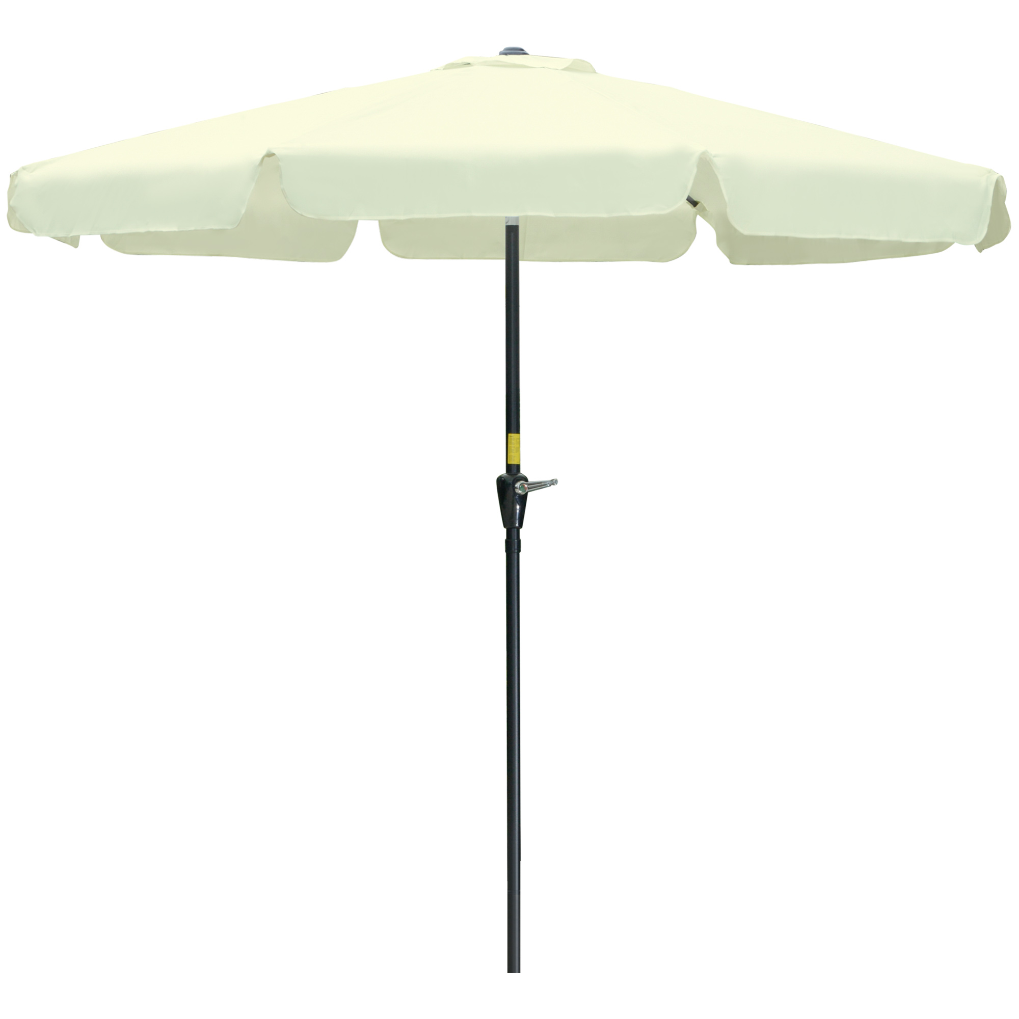 Outsunny Parasol de Jardin et Terrasse Ø2,7x2,5 m Rond avec Tête Inclinable et Résistant aux Rayons UV 50+, Beige