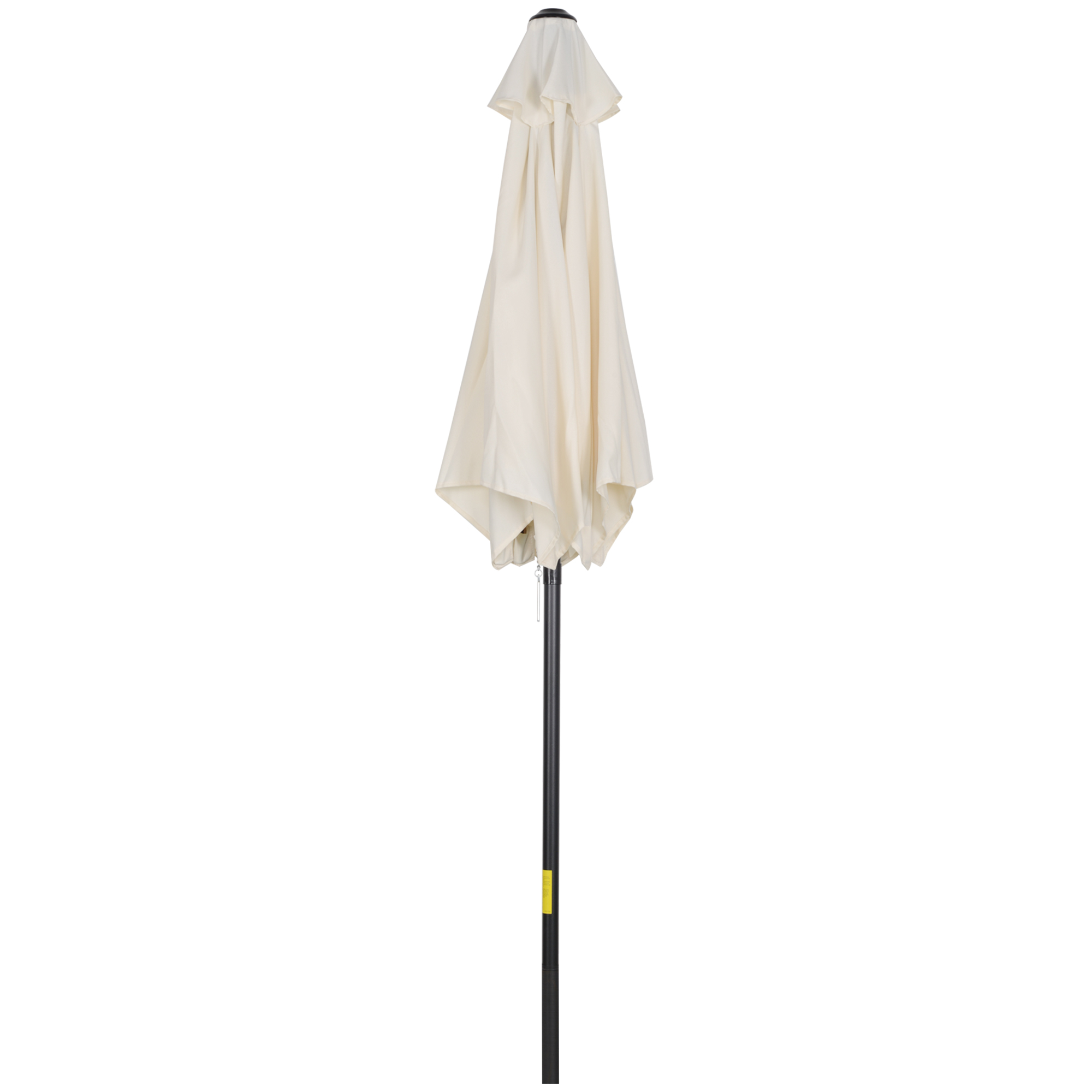 Outsunny Parasol de Jardin 2x2m Rond avec Poteau Central en Aluminium et Polyester, Crème