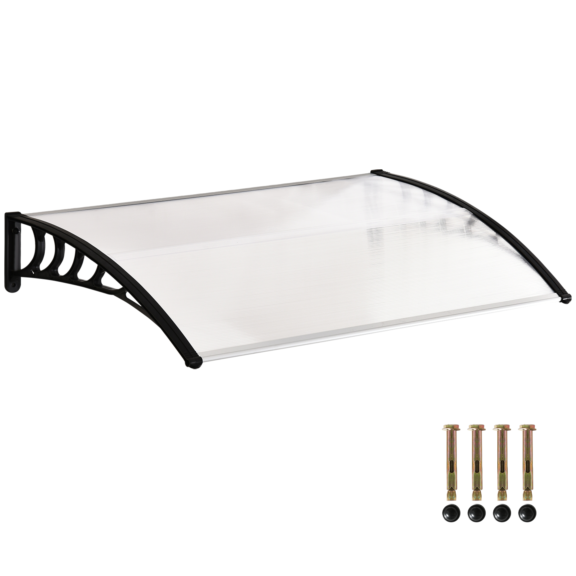Outsunny Tejadillo de Protección para Puertas y Ventanas Marquesina de Techo 150x90 cm en Aleación de Aluminio Transparente | Aosom España