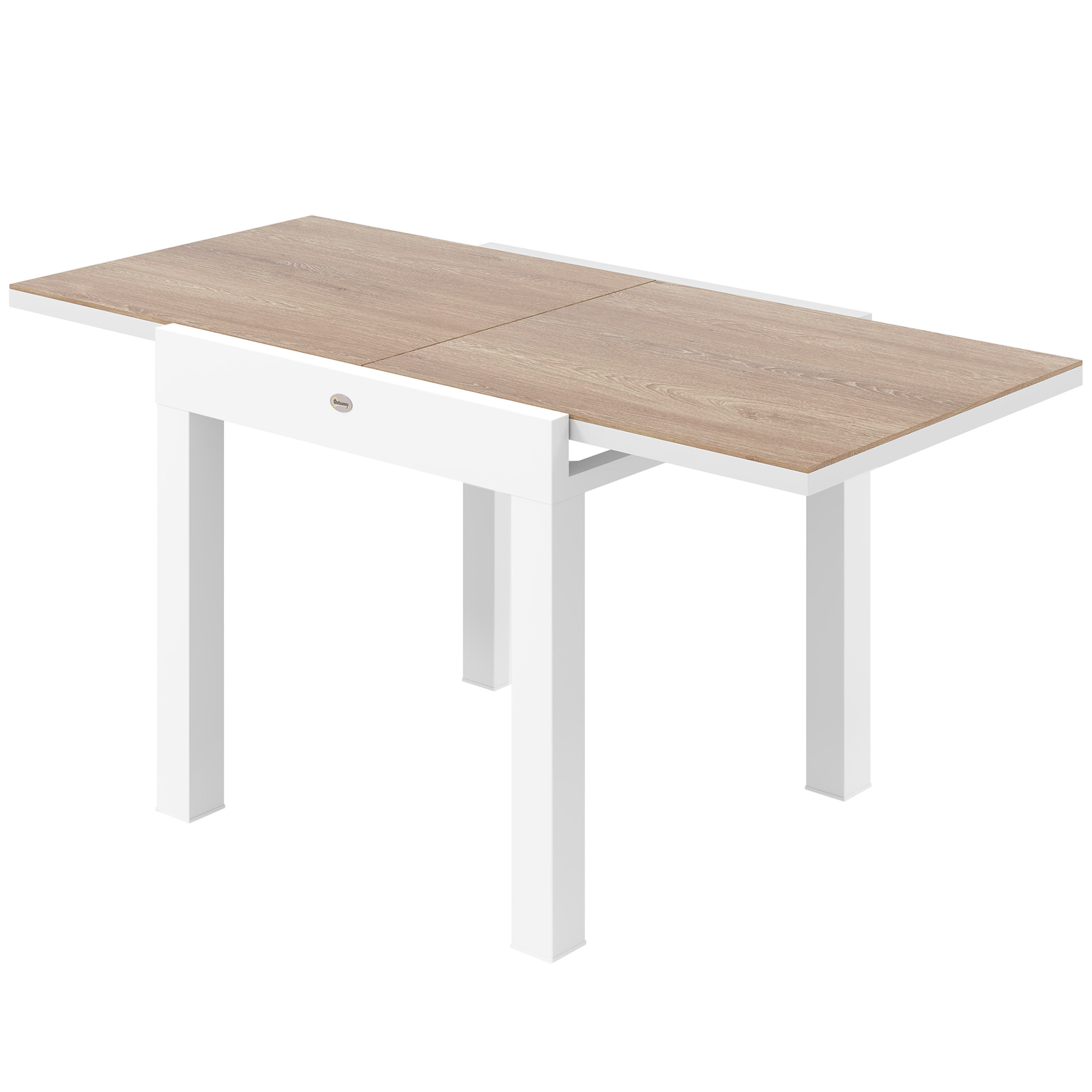Outsunny Table de Jardin Extensible 80-160 cm pour 4-6 Places, Blanc