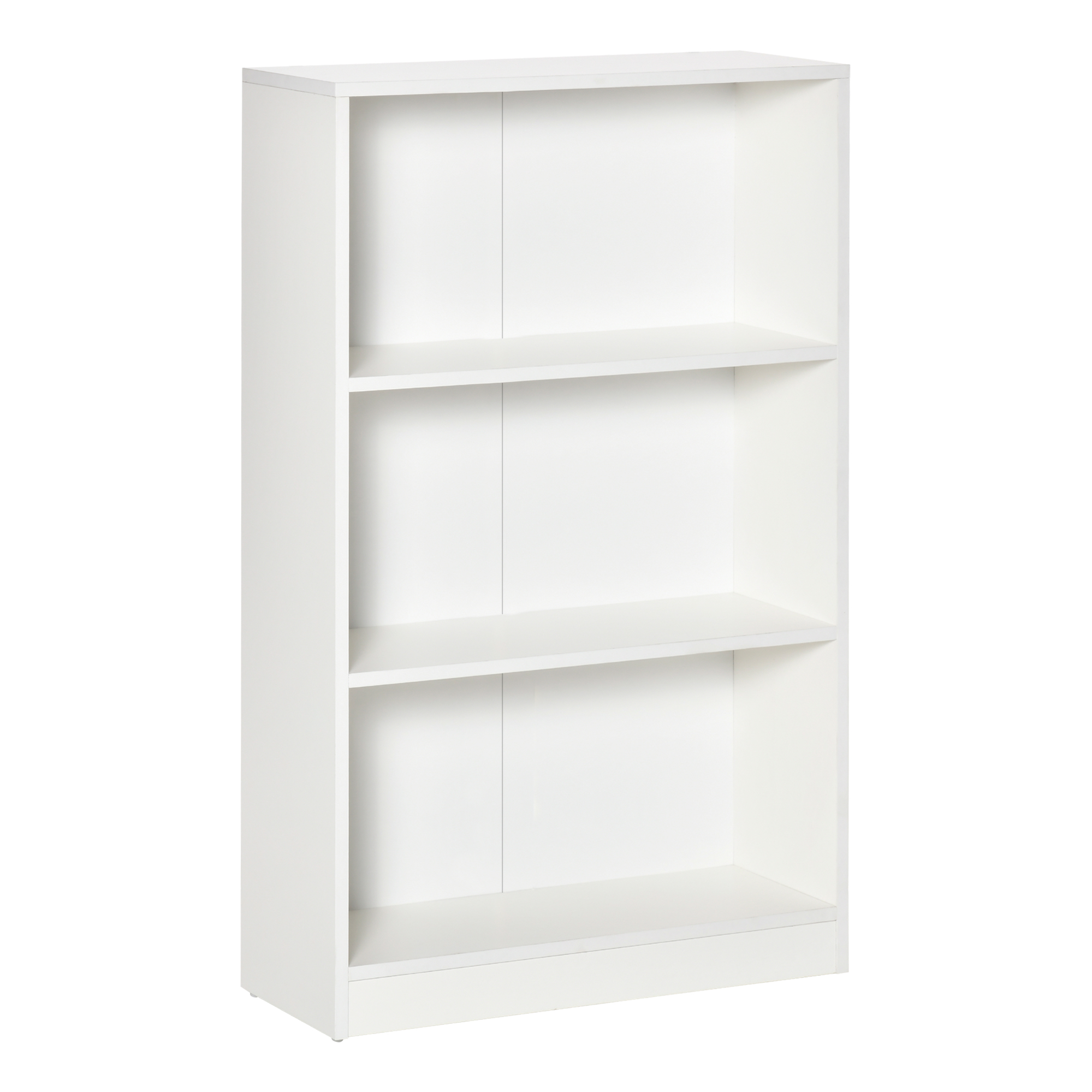 HOMCOM Librería Estantería Blanca para Salón con 3 Compartimentos Almacenaje de Libros CDs Plantas Estudio Dormitorio 62,2x24x102,4 cm | Aosom España