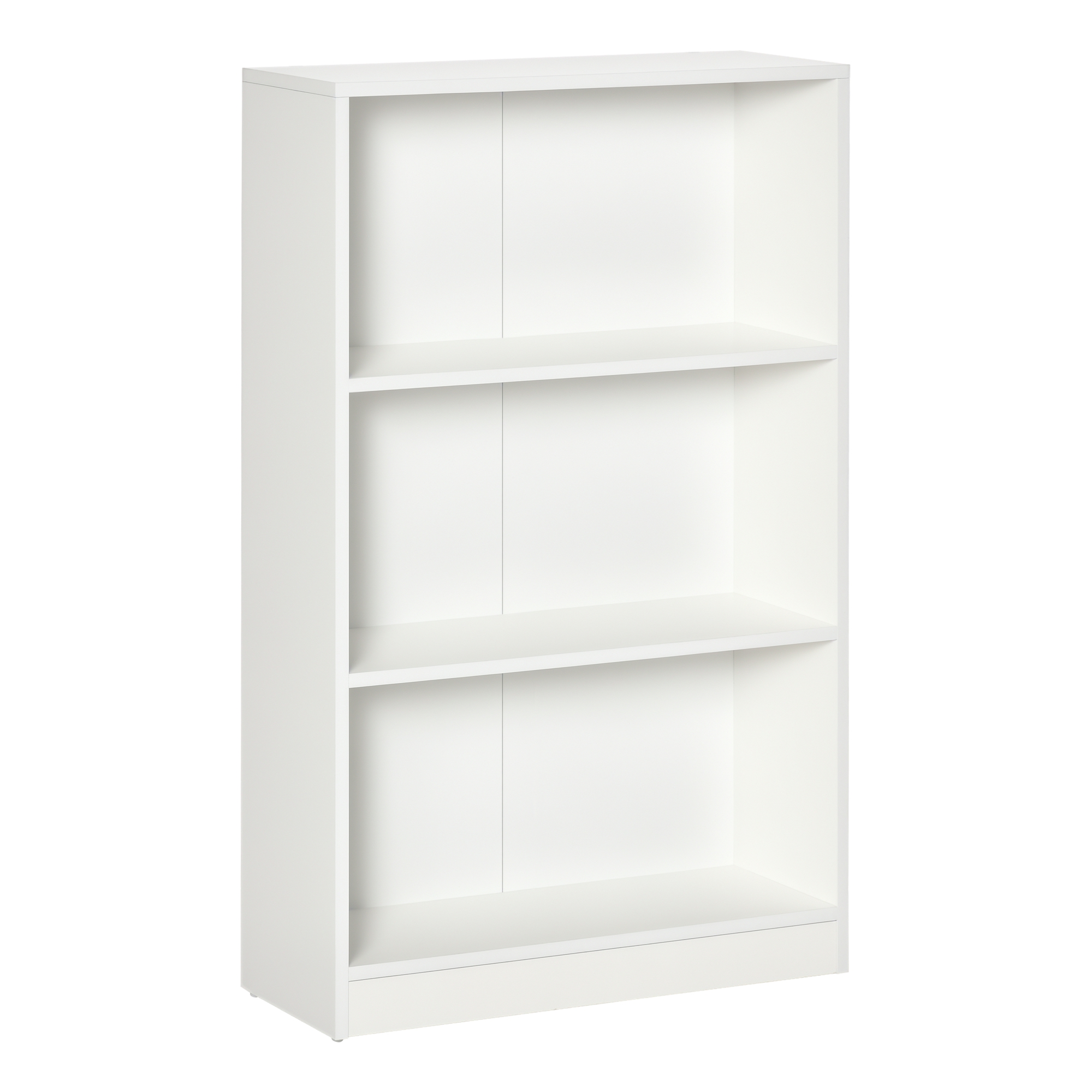 HOMCOM Librería Estantería Blanca para Salón con 3 Compartimentos Almacenaje de Libros CDs Plantas Estudio Dormitorio 62,2x24x102,4 cm | Aosom España