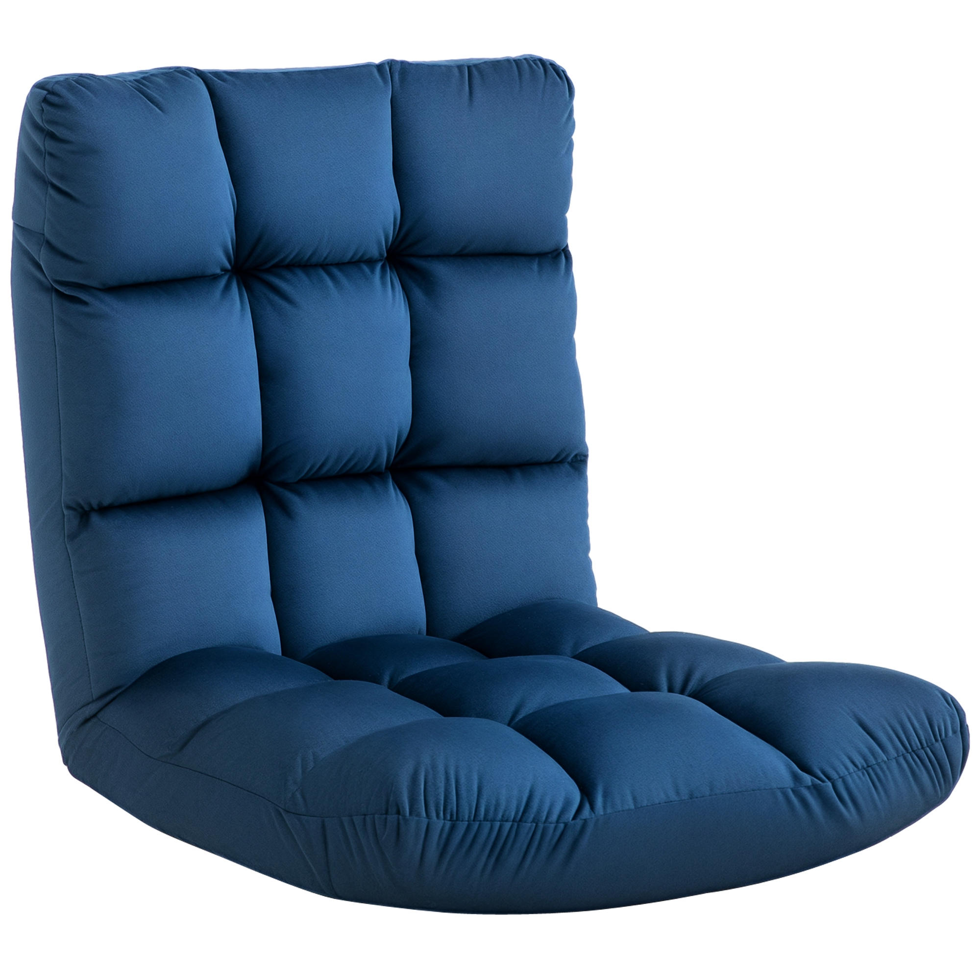HOMCOM Fauteuil Convertible Fauteuil Paresseux Grand Confort Inclinaison Dossier Multipositions 90°-180° Flanelle Polyester capitonné Bleu Roi