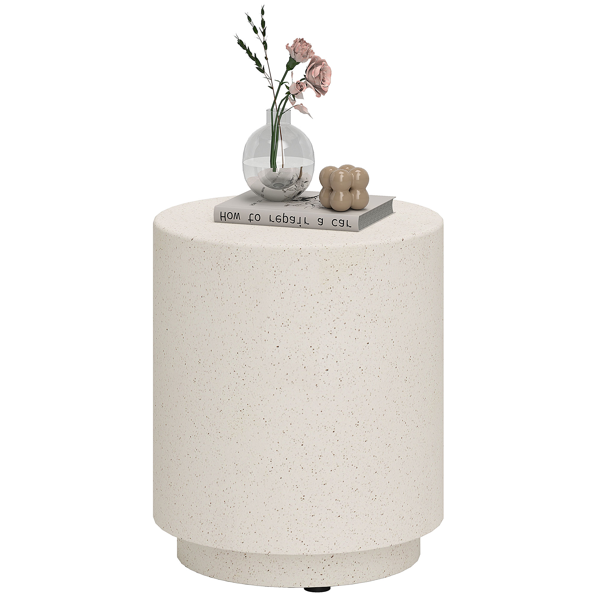 HOMCOM Table d'Appoint en Imitation Béton 37 cm x 37 cm x 43 cm Poudre de Minerai Gris