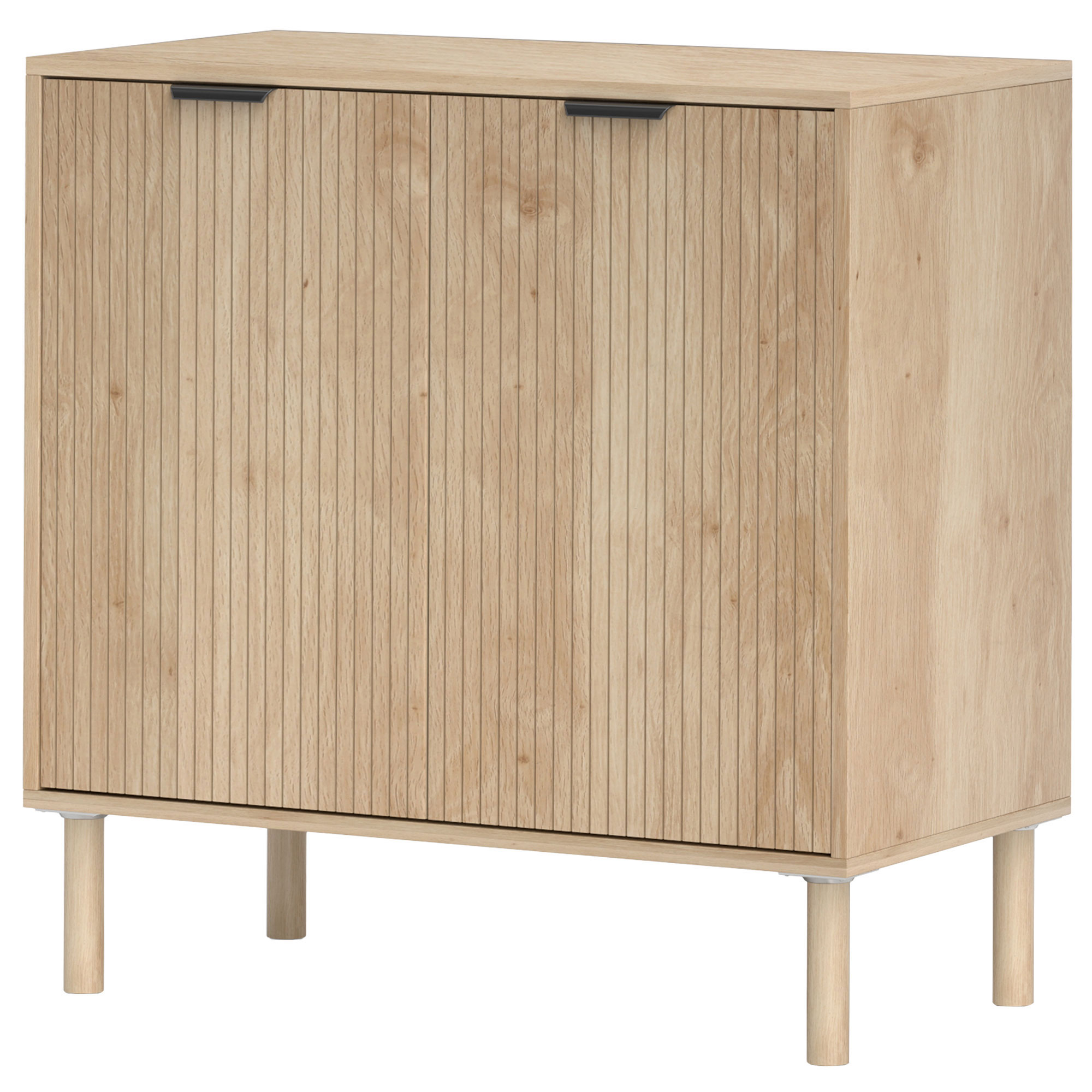 HOMCOM Meuble de Rangement en Bois à 2 Niveaux avec Etagère Réglable sur 3 Niveaux, 78x40x77,5 cm, couleur Chêne