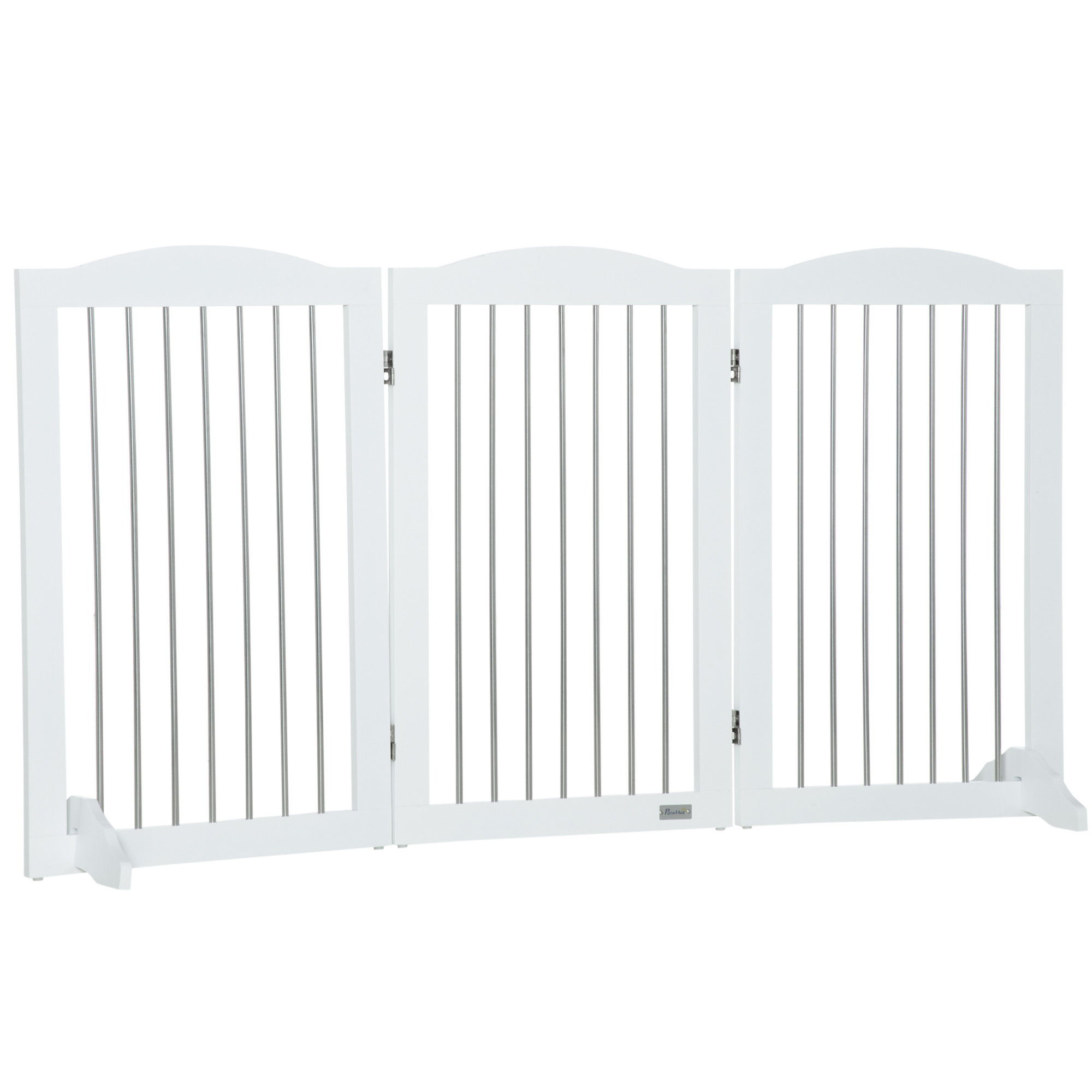 Meilleurs prix pour PawHut Barrière de Sécurité pour Chiens, Pliable, Forme Réglable, pour Chiens jusqu'à 20 kg, 154 x 80 x 30 cm, Blanc
