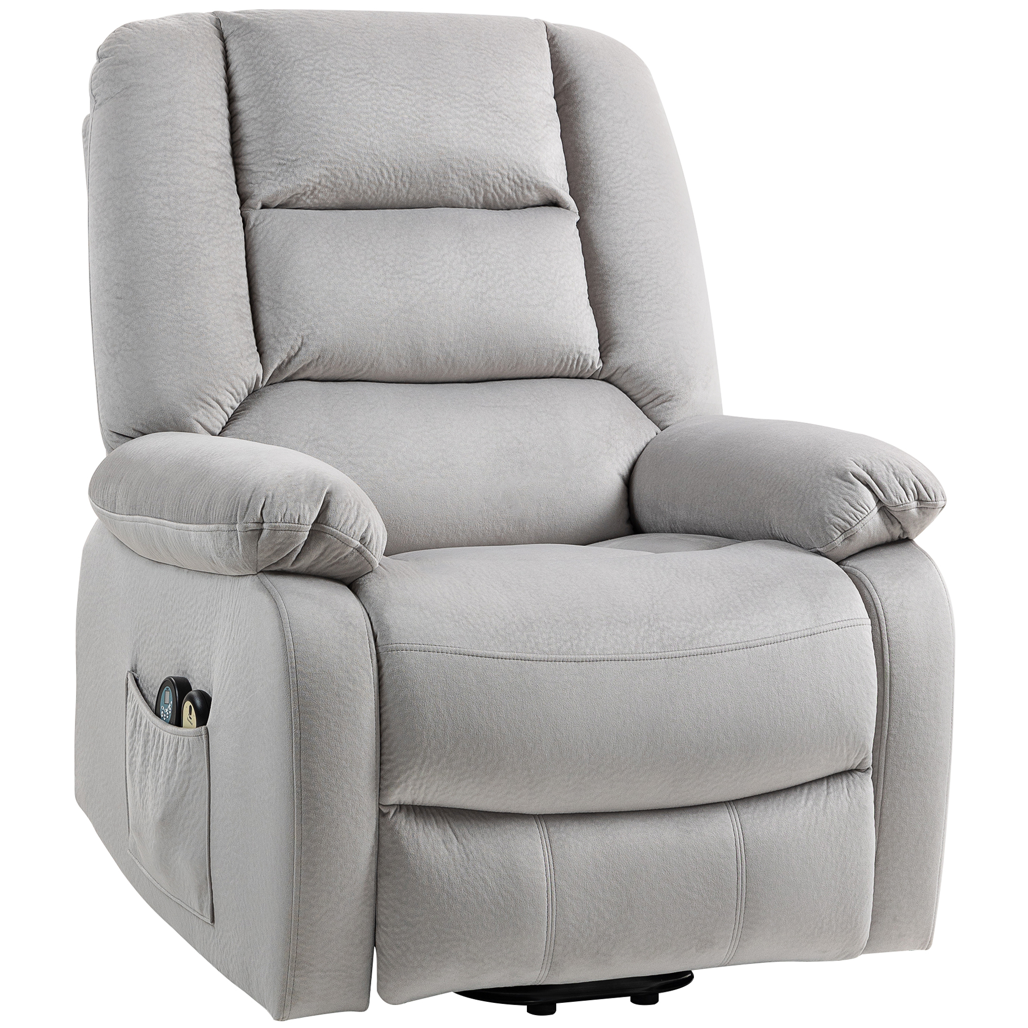 HOMCOM Fauteuil de Massage avec Fonction d'Aide à la Levée, 90x93x110cm, Gris clair