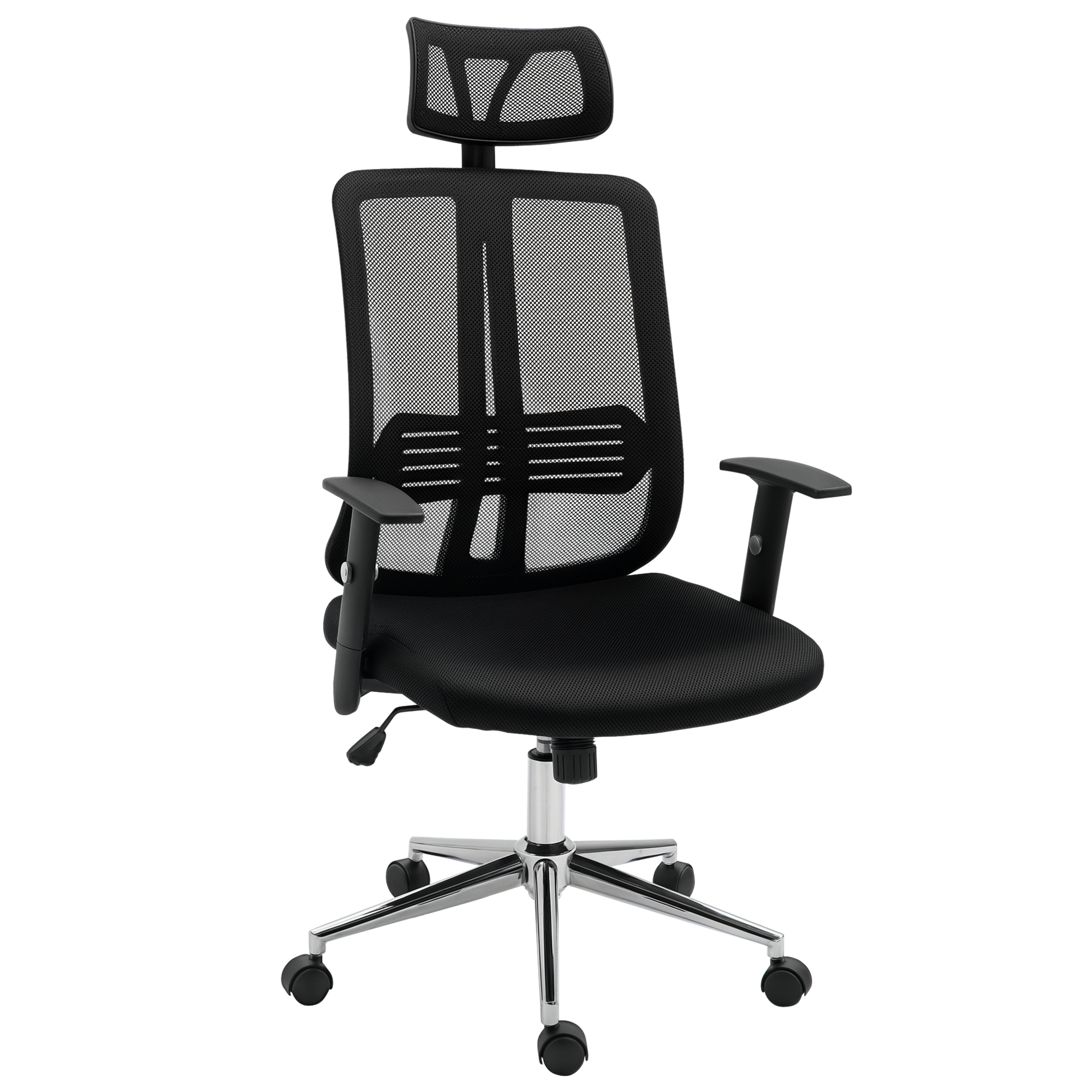 Vinsetto Fauteuil Bureau Manager Noir Tissu Maille Polyester Respirant Réglable   Aosom France