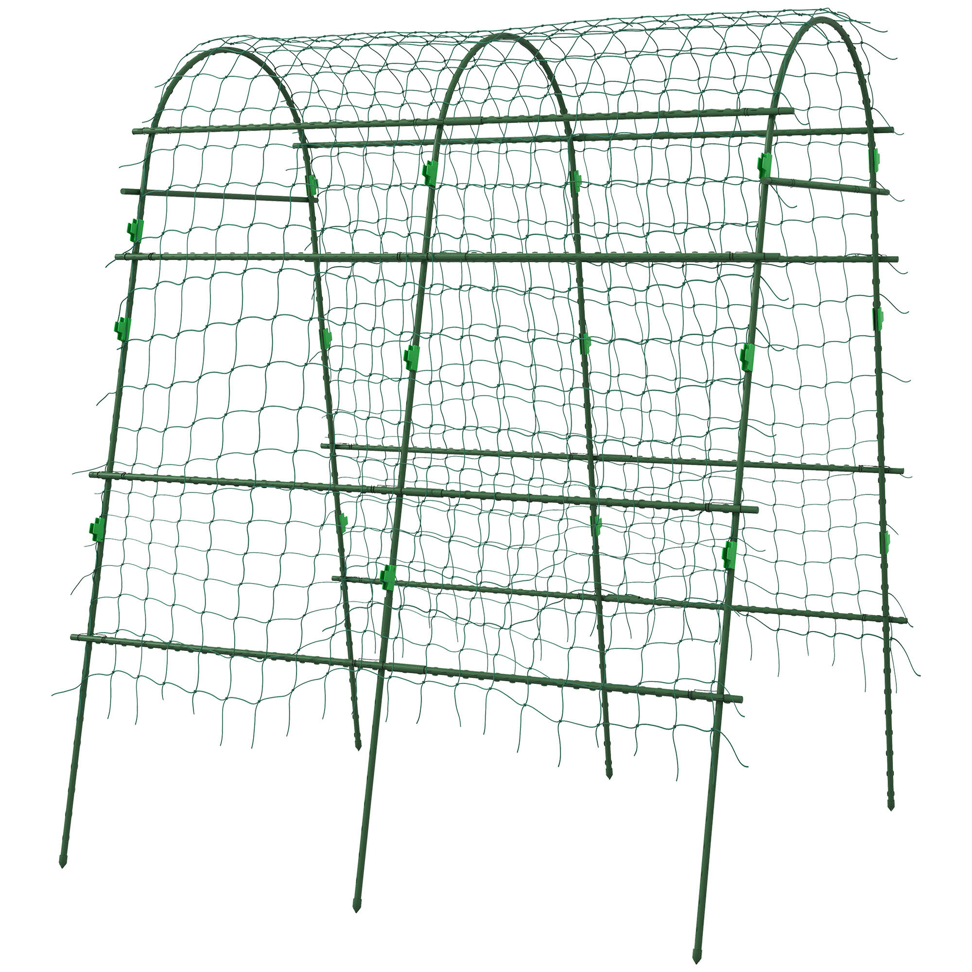 Outsunny Grand Arc de Jardin, Filet de Protection des Oiseaux, Assemblage Facile, Métal, 144 x 167 x 206 cm