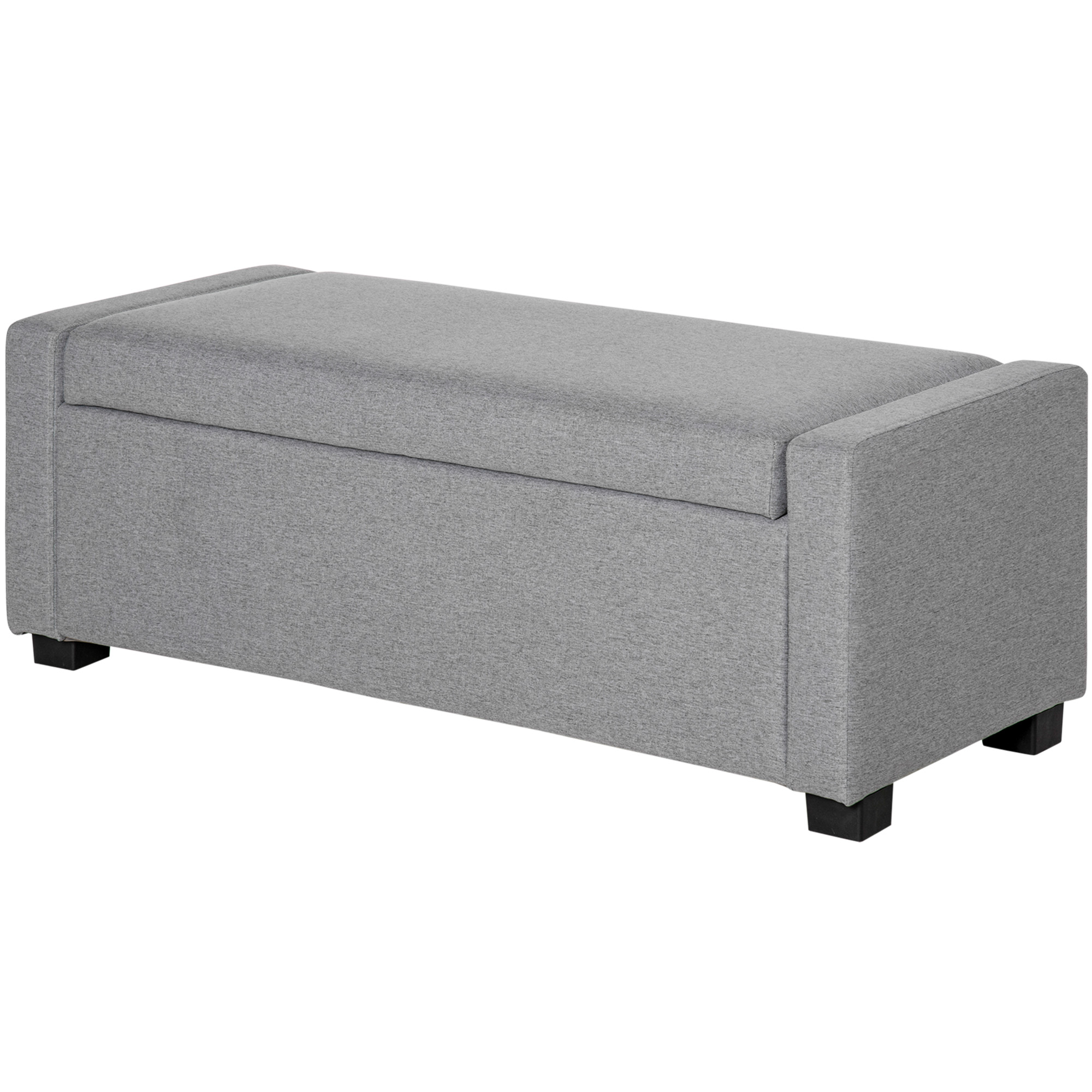 HOMCOM Banc de Lit avec Espace de Rangement en Tissu, 120x50x44cm - Gris