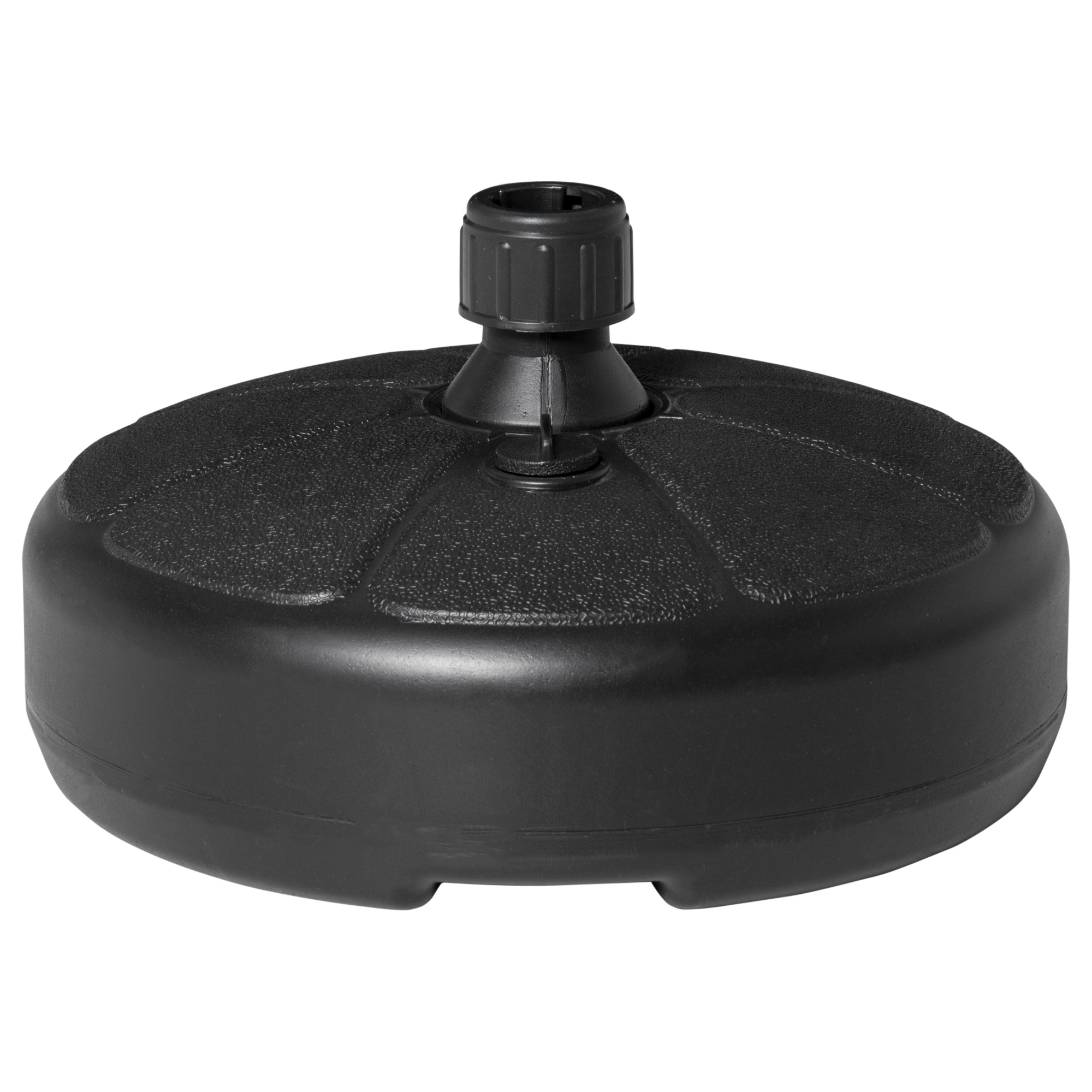 Outsunny Base pour Parasol Ronde en Plastique Remplissable avec Eau et Sable, pour Poteaux de 38 mm, Ø38 cm, Noir