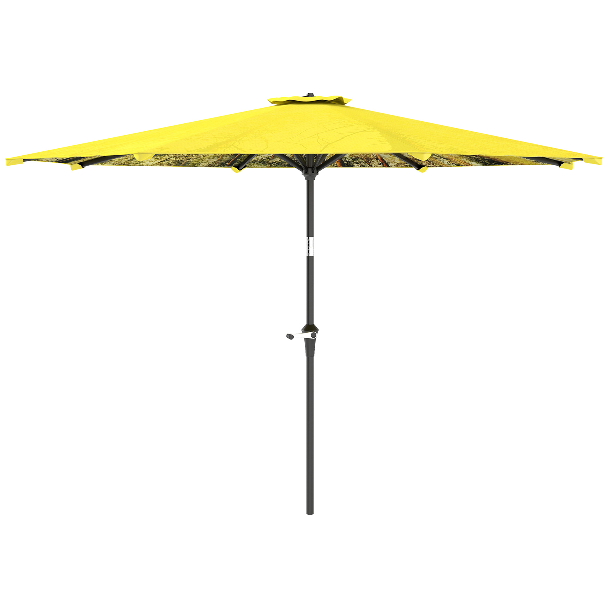 Outsunny Parasol Jardin 2,6 X 2,35m Inclinable Manivelle - Parasol Extérieur Aluminium 6 Baleines, Café