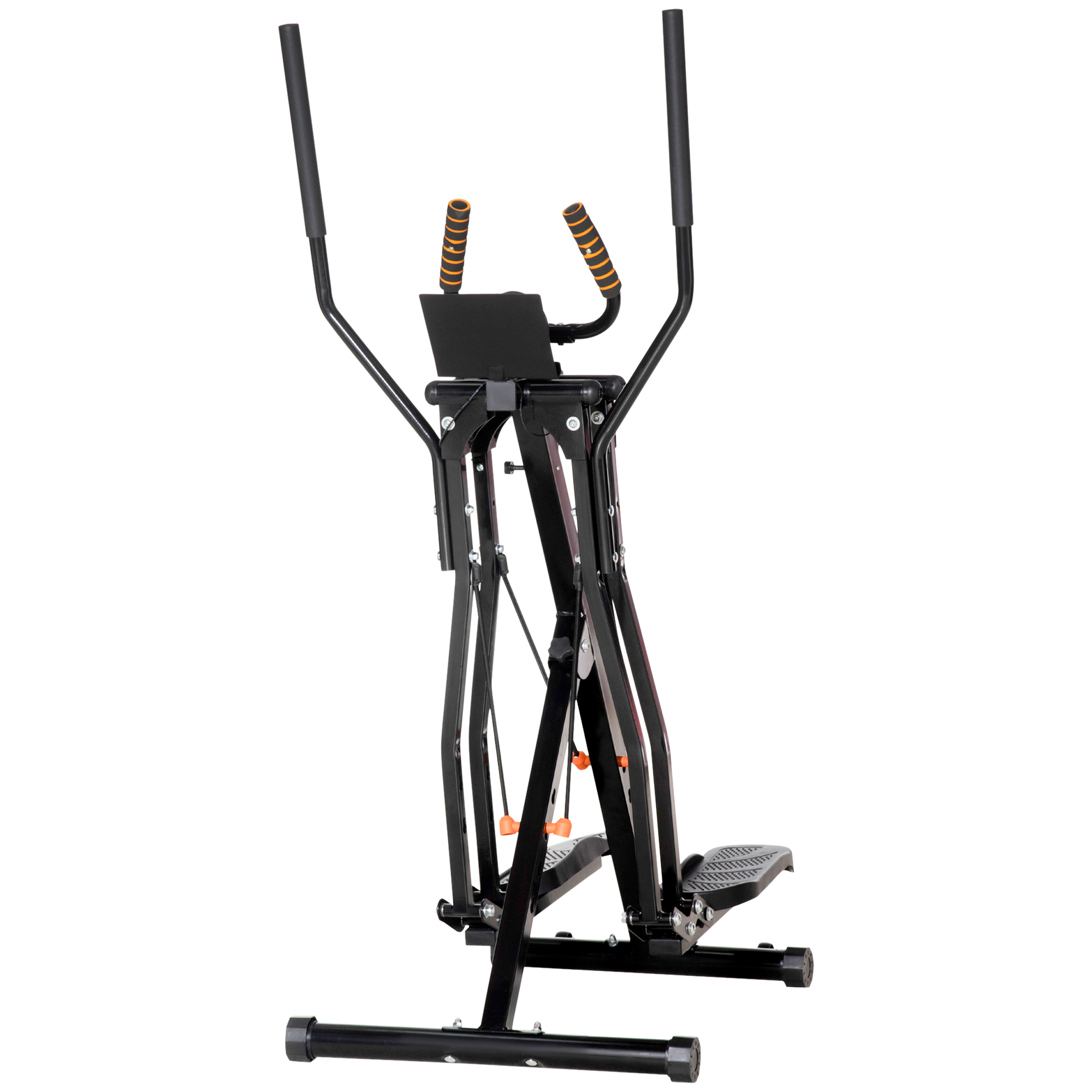 HOMCOM Vélo Elliptique avec 4 Niveaux de Résistance, Écran LCD et 2 Roues, en Acier et ABS, 90x62x150 cm, Noir