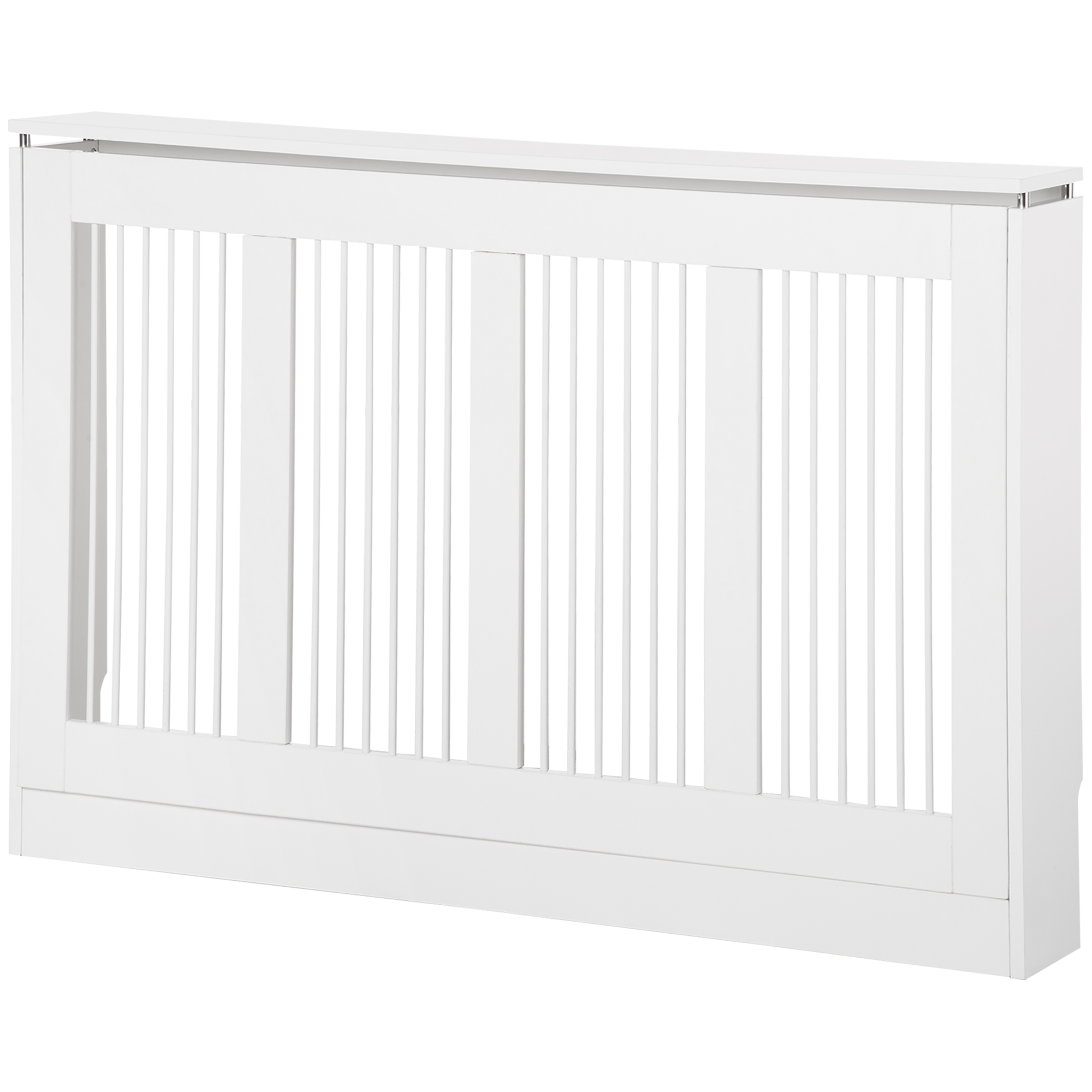 HOMCOM Cache-radiateur à Lattes Moderne et Elégant pour la Maison, en MDF et Acier, 120x18x84cm, Blanc