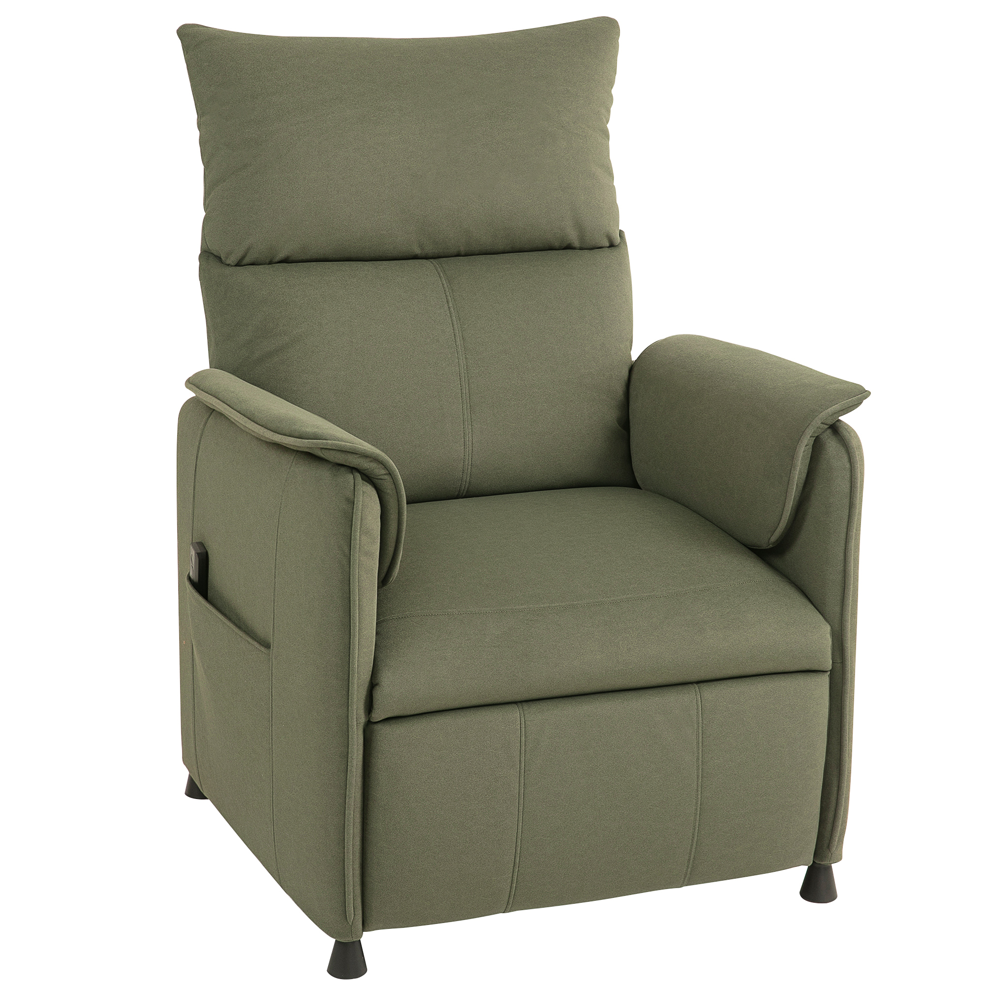 HOMCOM Fauteuil Inclinable avec Moteur sans Balais Repose-Pieds Revêtu Résistant et Poches Latérales 80x83x104 cm Vert