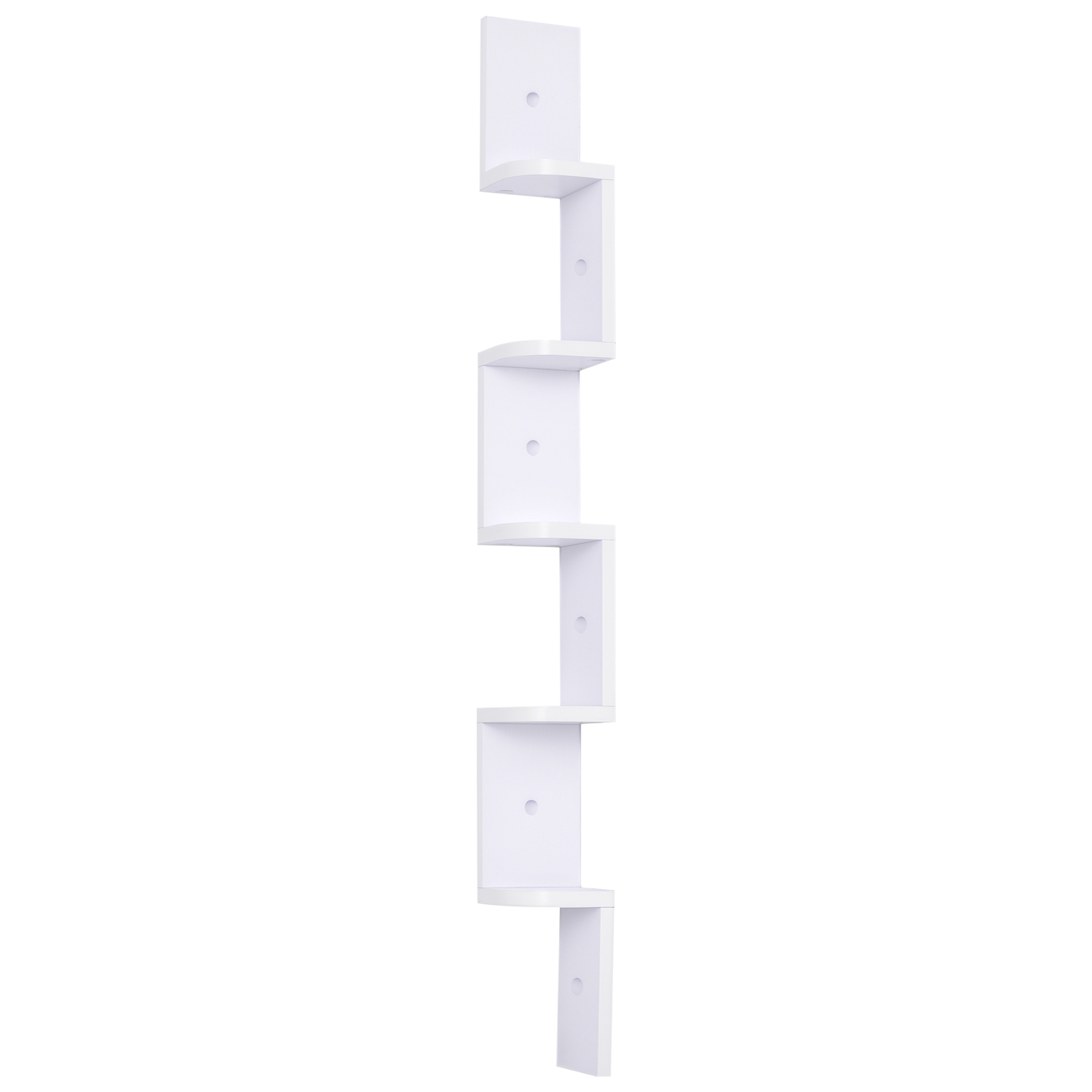 HOMCOM Étagère d'angle étagère murale design contemporain à 5 niveaux hauteur 120 cm forme de zigzag en bois blanc Aosom France HOMCOM Étagère d'angle étagère murale design contemporain à 5 niveaux hauteur 120 cm forme de zigzag en bois blanc Aosom France