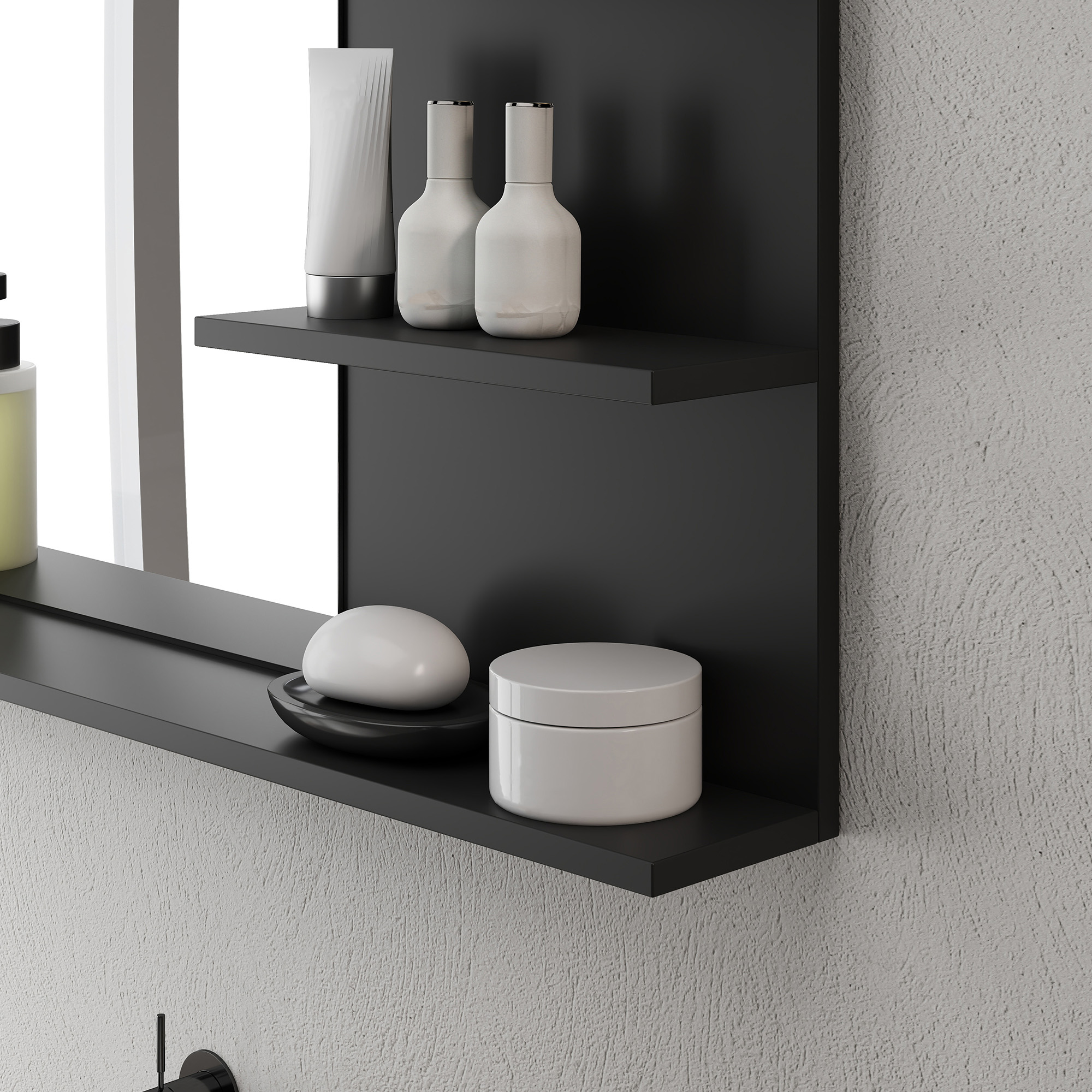Miroir De Salle De Bain Kleankin Avec étagères – Design Moderne, Finition Bois, Gain De Place Et Rangement Malin ! - 12