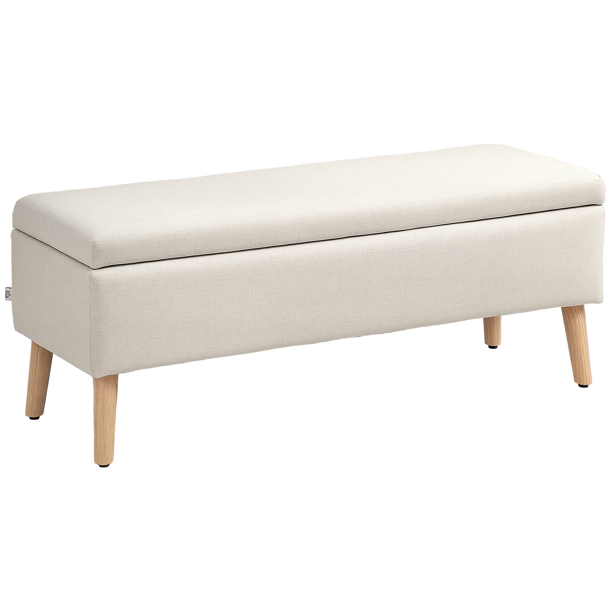 HOMCOM Banc de depozitare acoperit aspect in pentru dormitor, intrare, sufragerie, capacitate 220 kg, 110 x 39 x 45 cm, bej | Aosom Romania